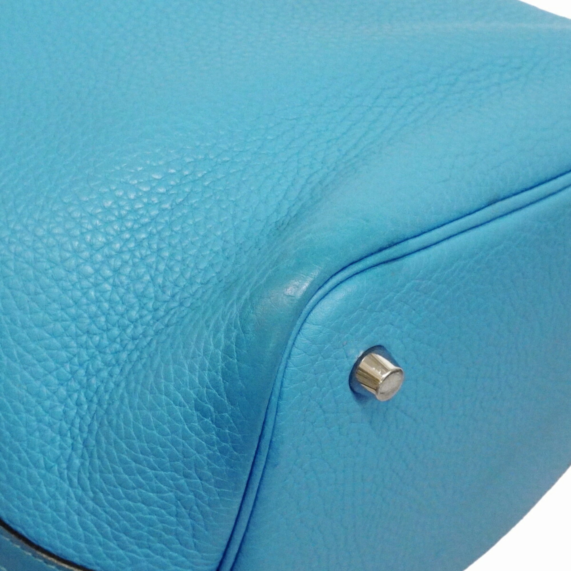Hermes Blue Paradise Taurillon Clemence Leather Swift Leather Handbag (Pre-Owned)