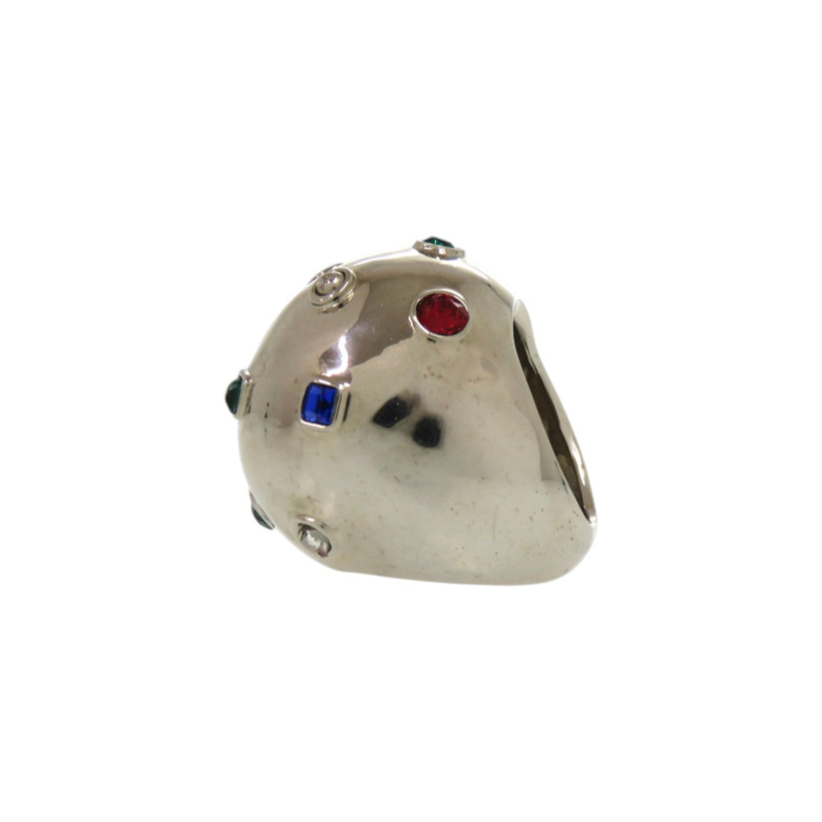 Louis Vuitton Silver Multi-Color Metal Rhinestone Band Ring (Pre-Owned)
