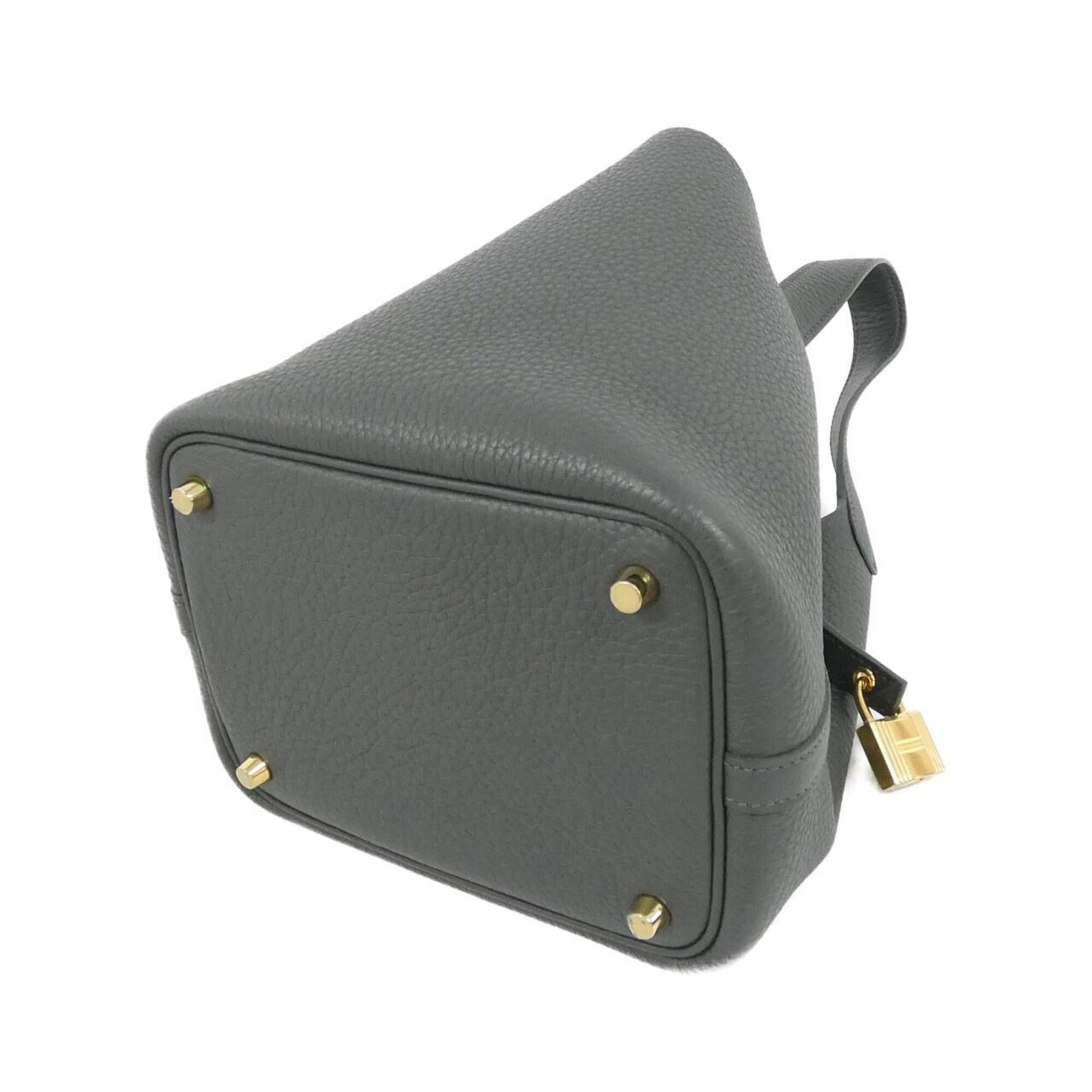 Hermes Black Vert Taurillon Clemence Leather Handbag (Pre-Owned)