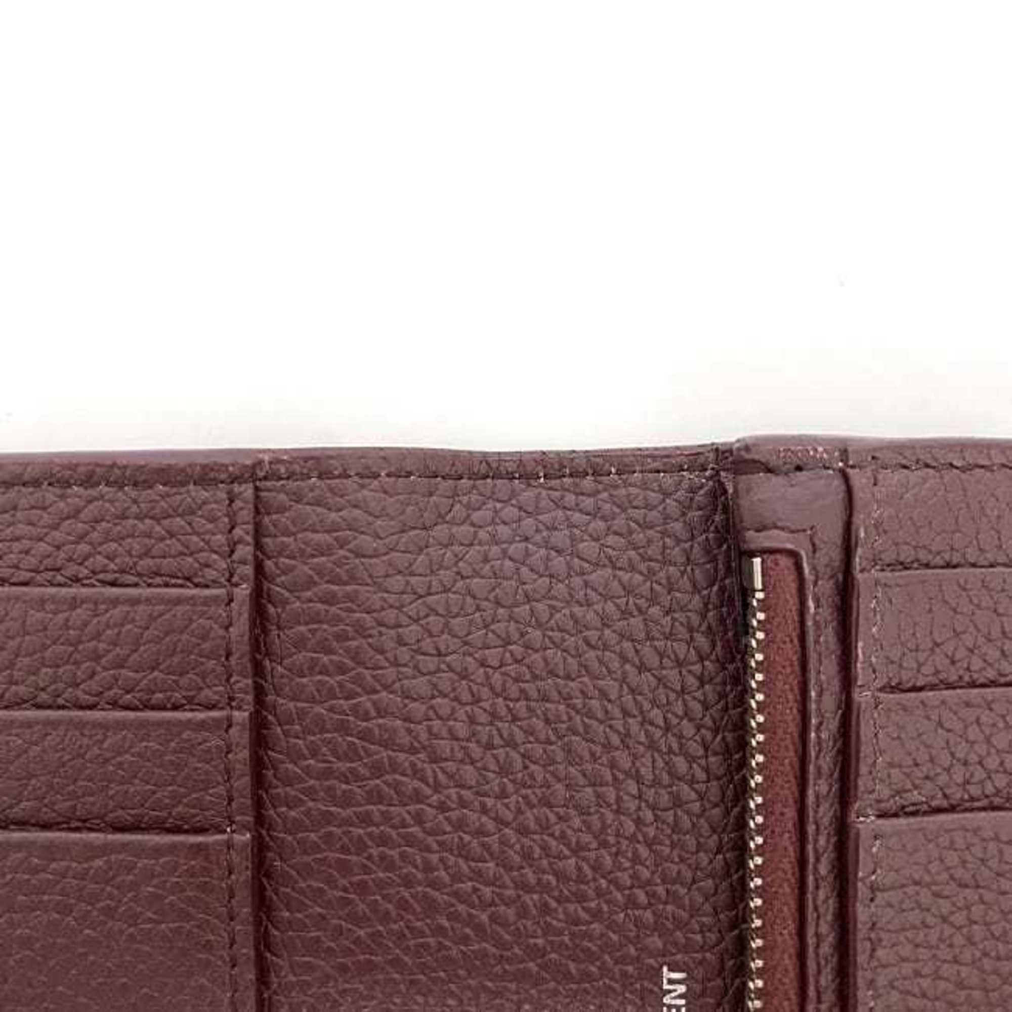 Saint Laurent Bordeaux Leather Wallet (Bi-Fold) (Pre-Owned)