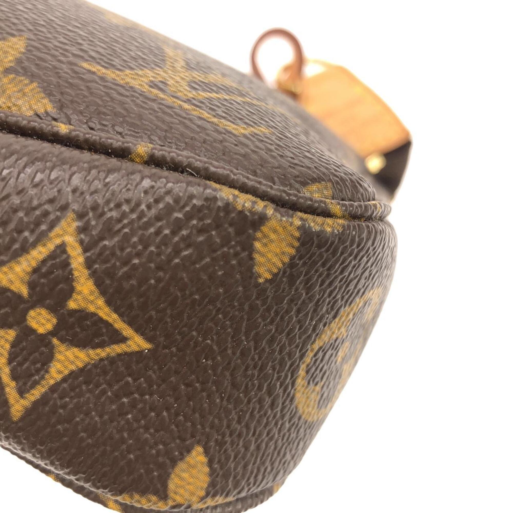 Louis Vuitton Marron Coated Canvas Pochette Pouch (Pre-Owned)