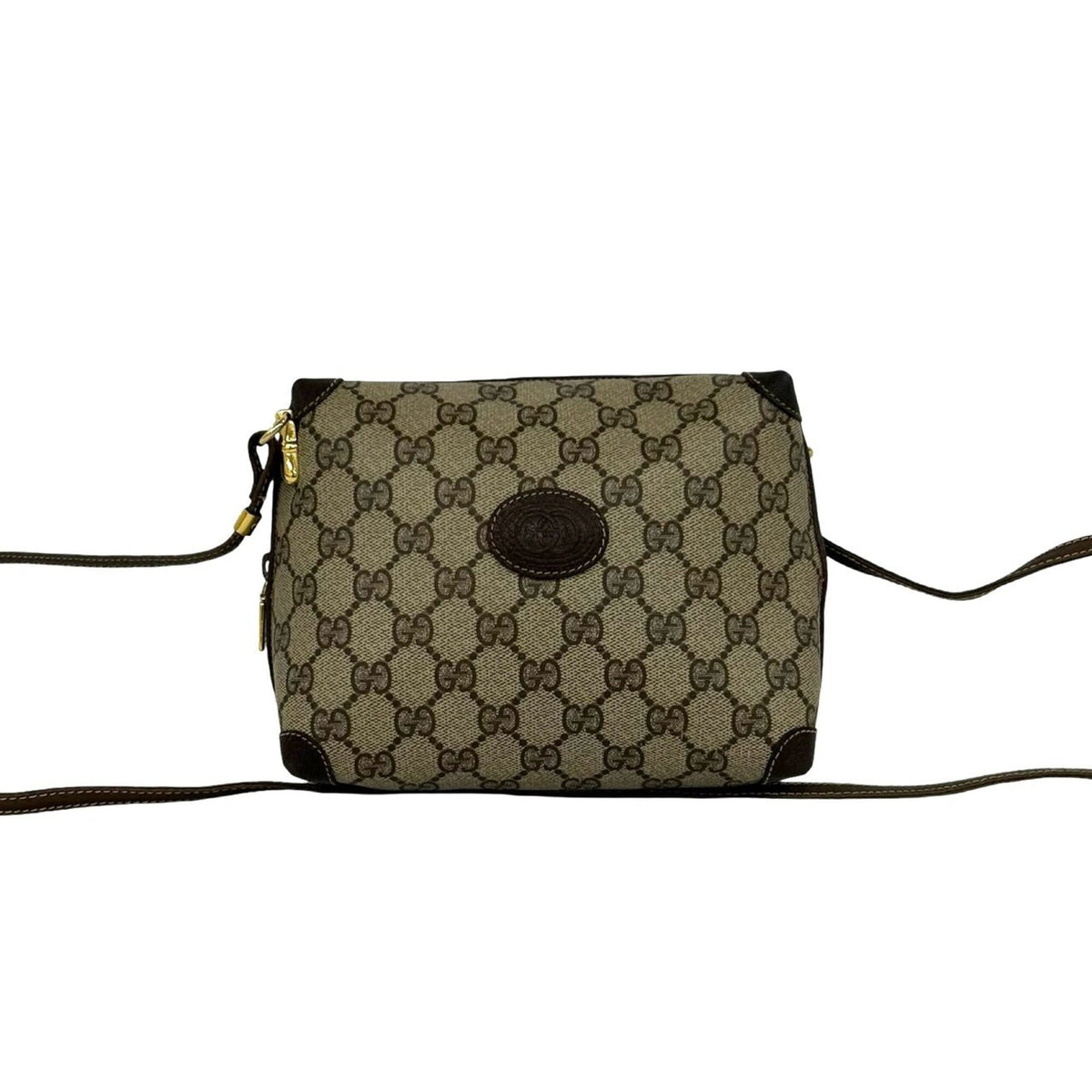 Gucci Brown Leather Pvc Pochette Shoulder Bag (Pre-Owned)