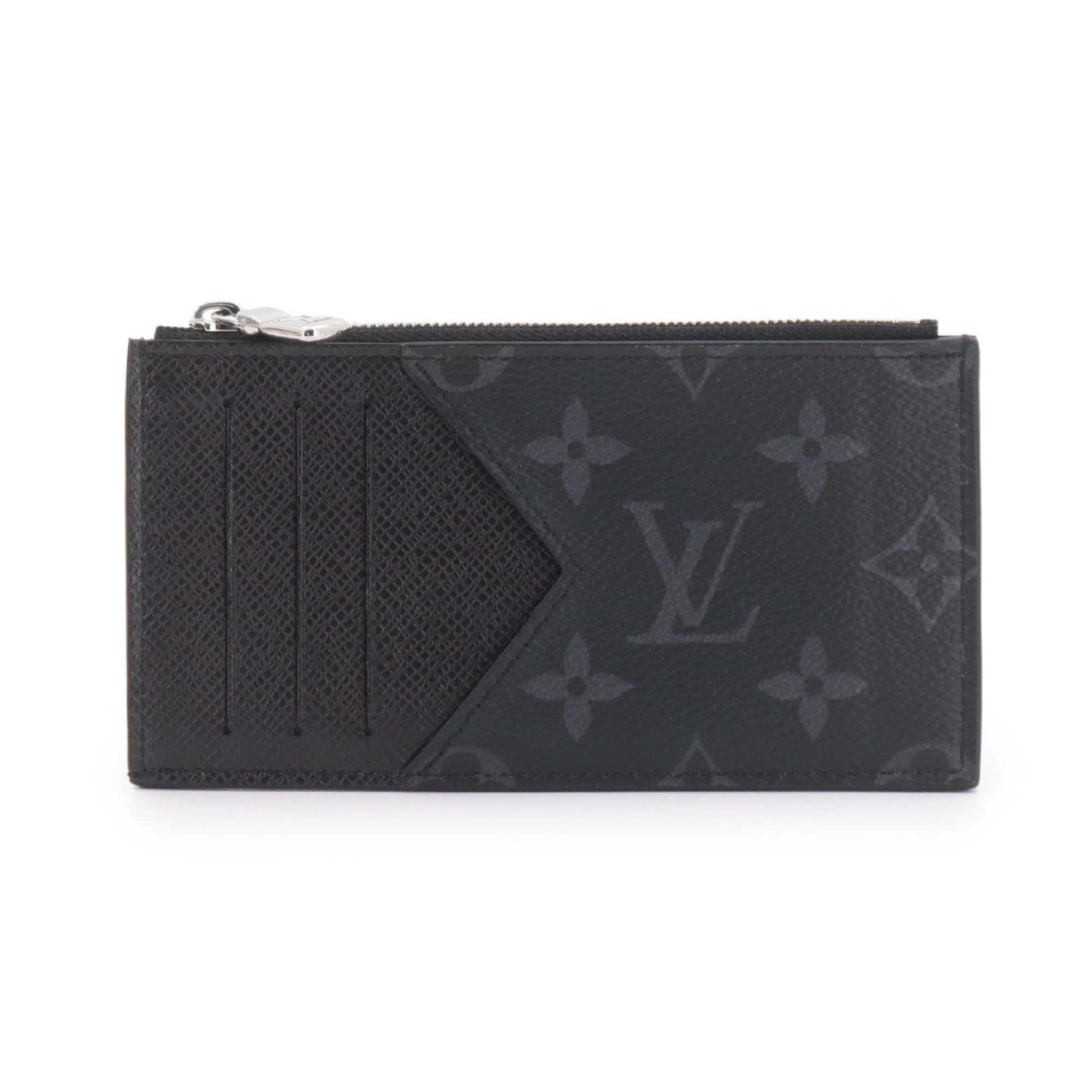 Louis Vuitton Noir Taiga Leather Monogram Eclipse Coin Purse/Coin Case (Pre-Owned)
