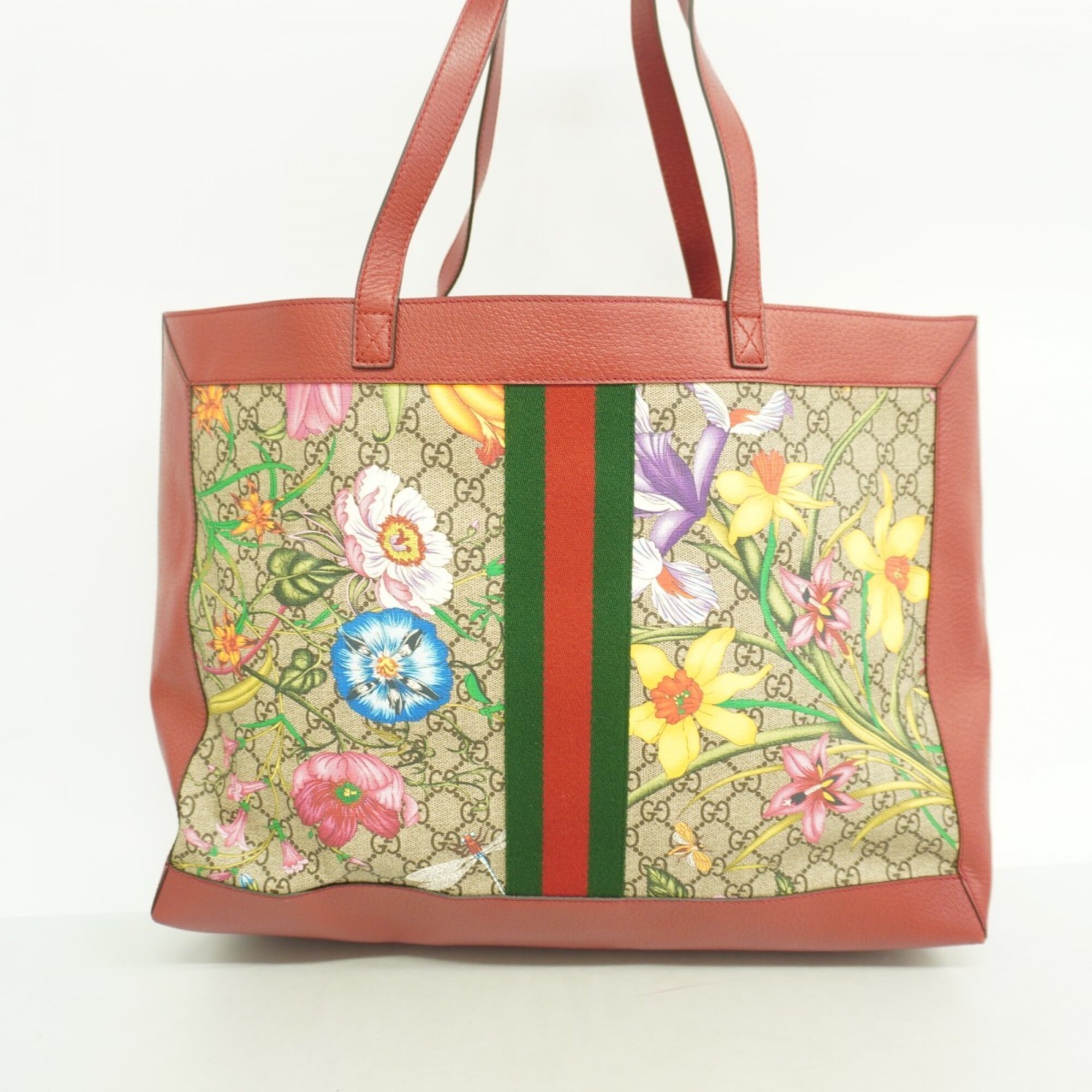 Gucci Multi-Color Red Color Pvc Tote Bag (Pre-Owned)