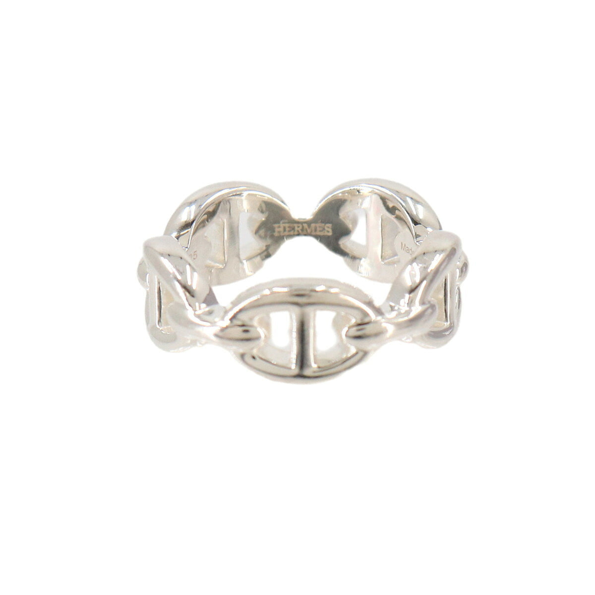 Hermes Silver Silver 925 Band Ring (Pre-Owned)