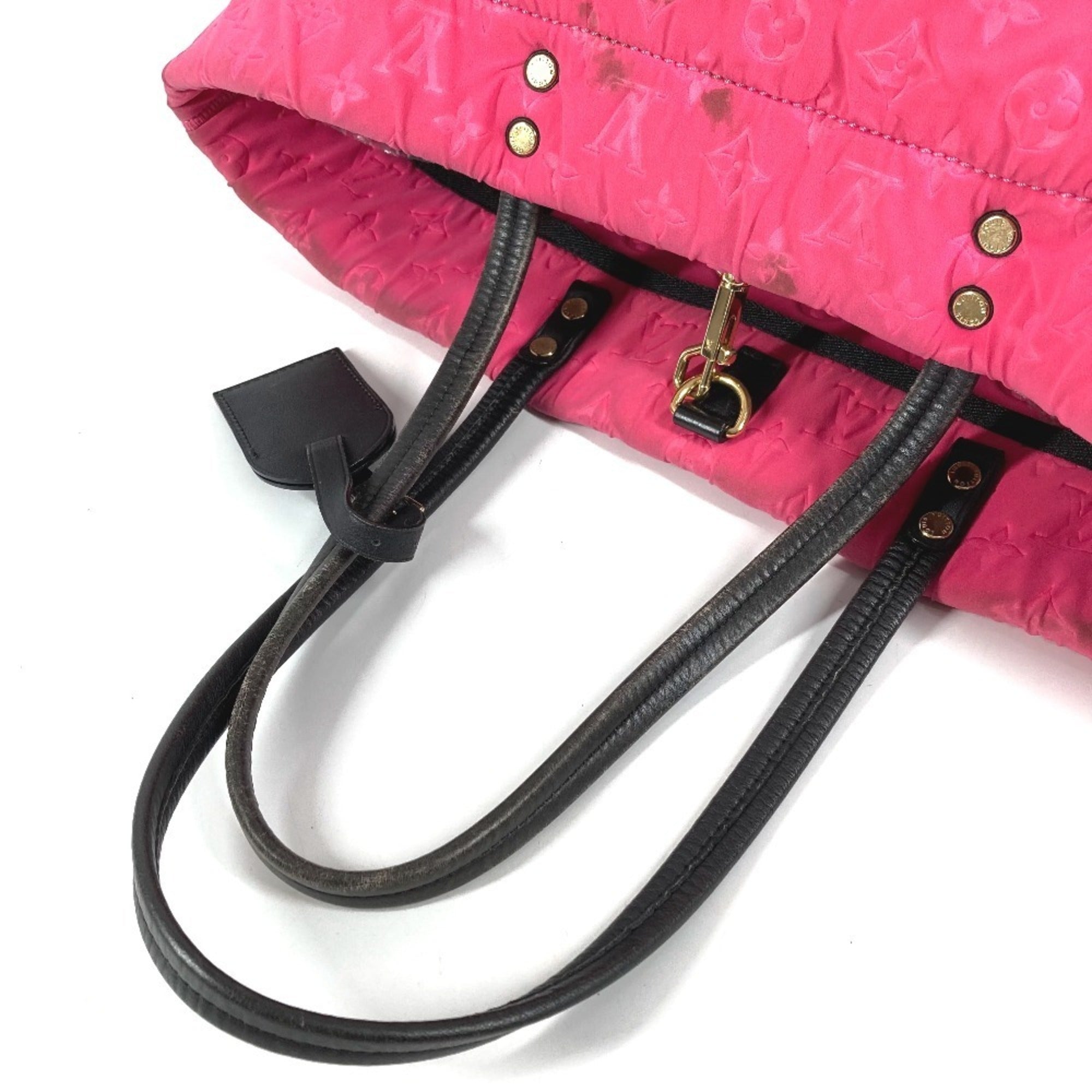 Louis Vuitton Black Pink Microfiber Shoulder Bag Tote Bag (Pre-Owned)
