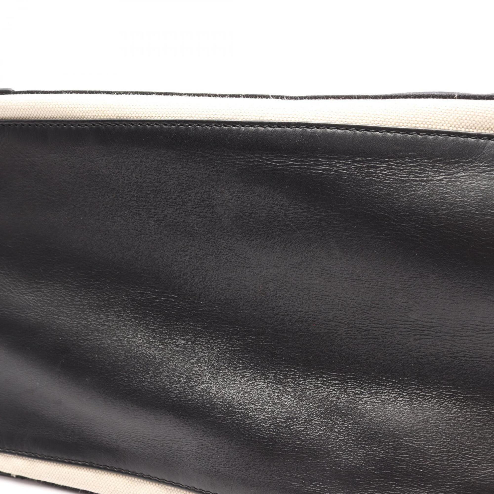 Balenciaga Black White Canvas Leather Handbag Tote Bag (Pre-Owned)