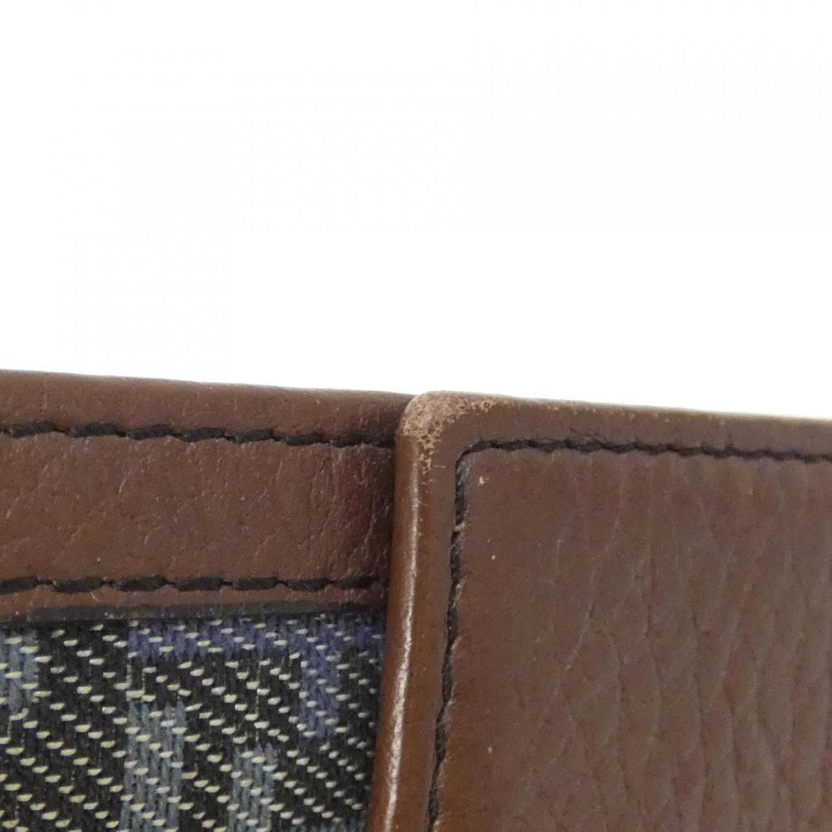 Fendi Blue Brown Gray Canvas Leather Wallet (Bi-Fold) (Pre-Owned)