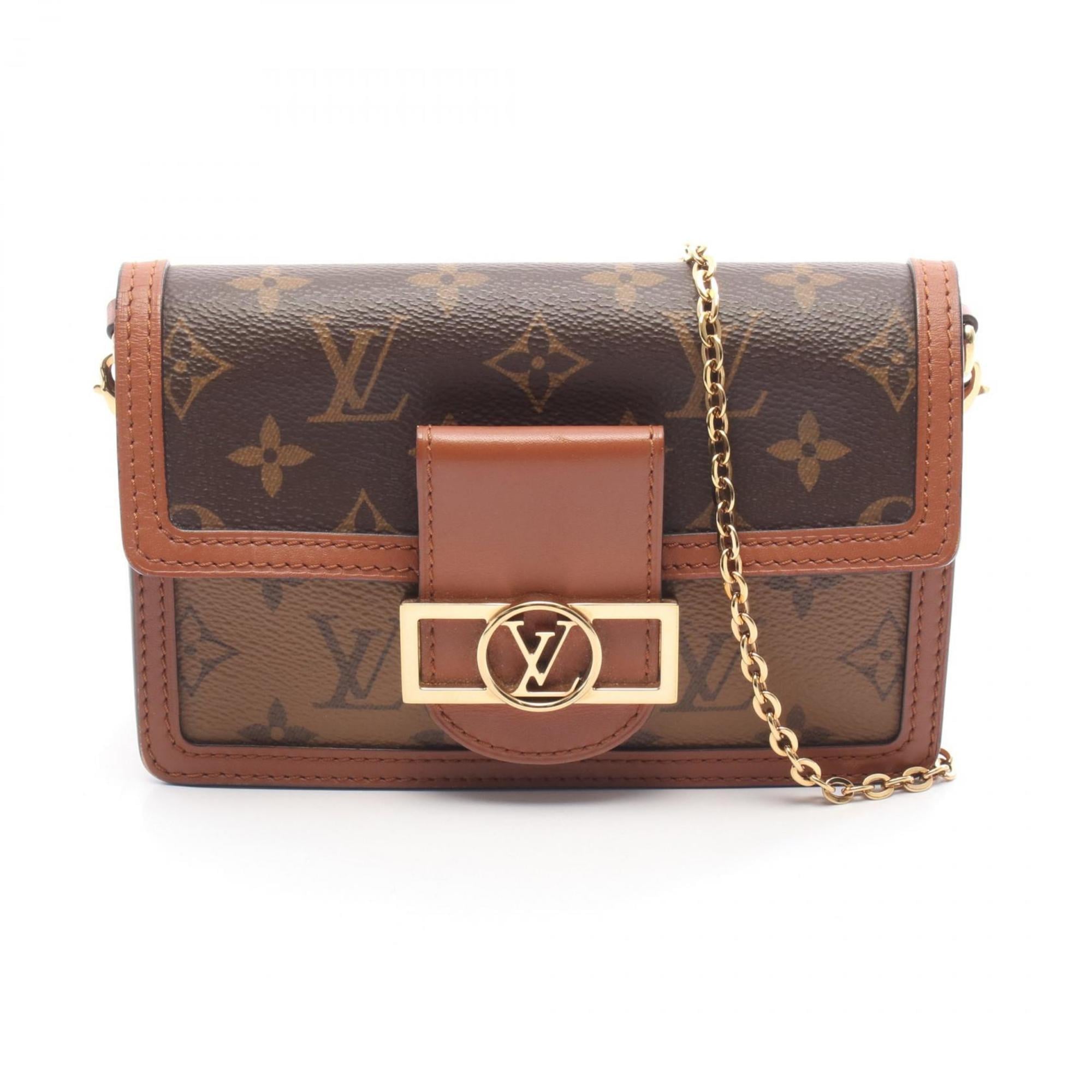 Louis Vuitton Beige Brown Coated Canvas Pvc Monogram Reverse Leather Shoulder Bag (Pre-Owned)