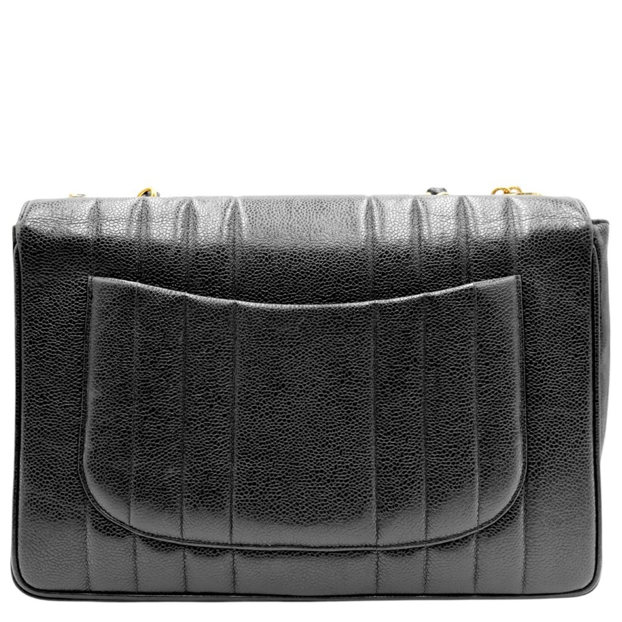 Chanel Black Grained Calfskin Shoulder Bag (Pre-Owned)