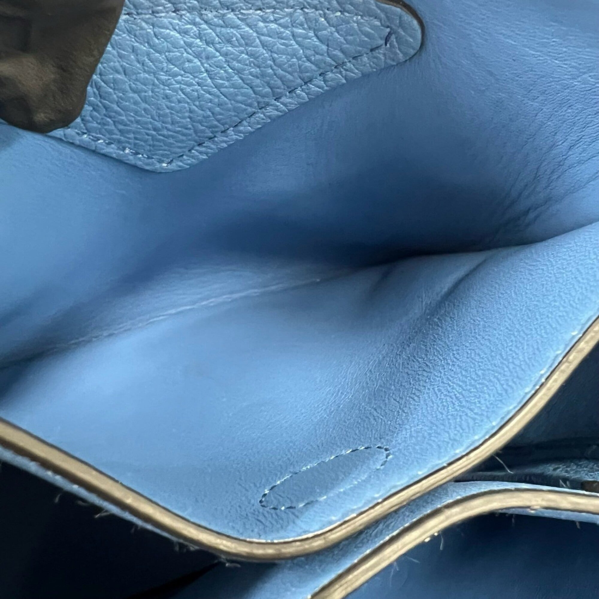 Prada Blue Leather Handbag Tote Bag (Pre-Owned)