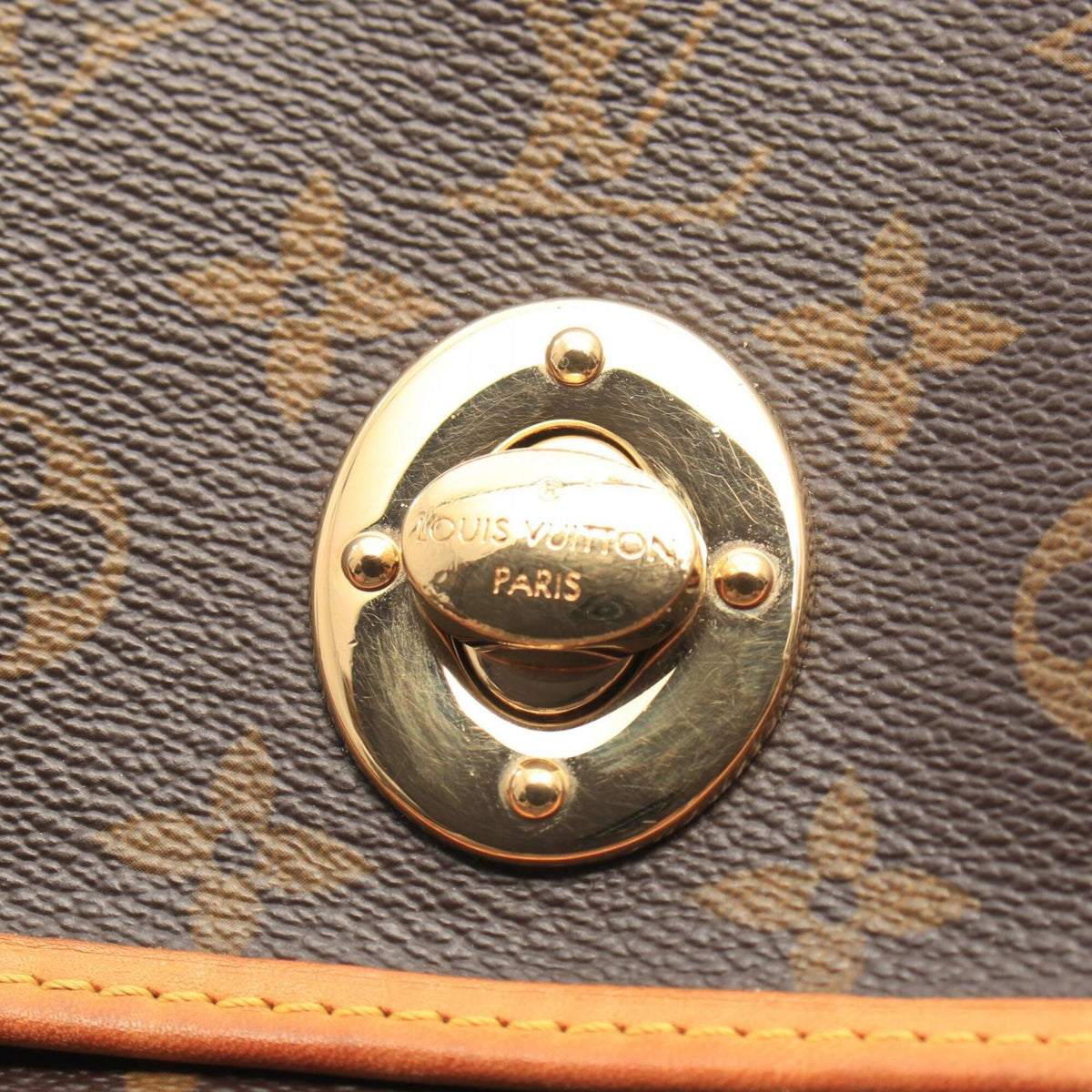 Louis Vuitton Brown Monogram Leather Handbag Shoulder Bag (Pre-Owned)