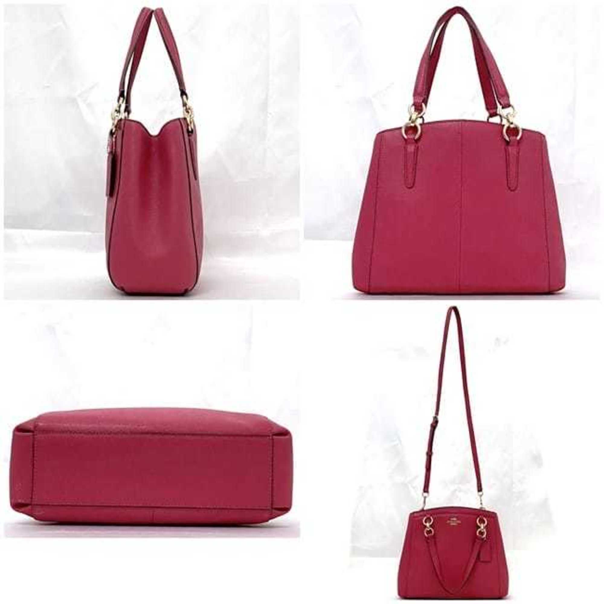 Coach Pink Leather Handbag Tote Bag (Pre-Owned)