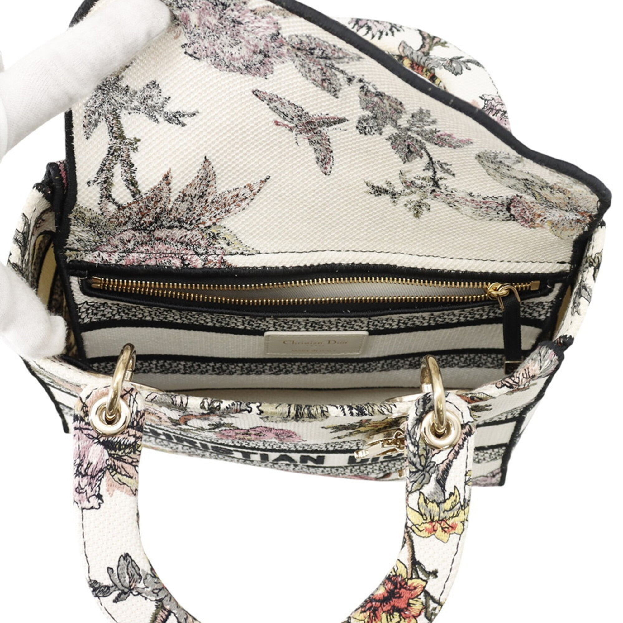 Christian Dior Multi-Color White Canvas Handbag (Pre-Owned)