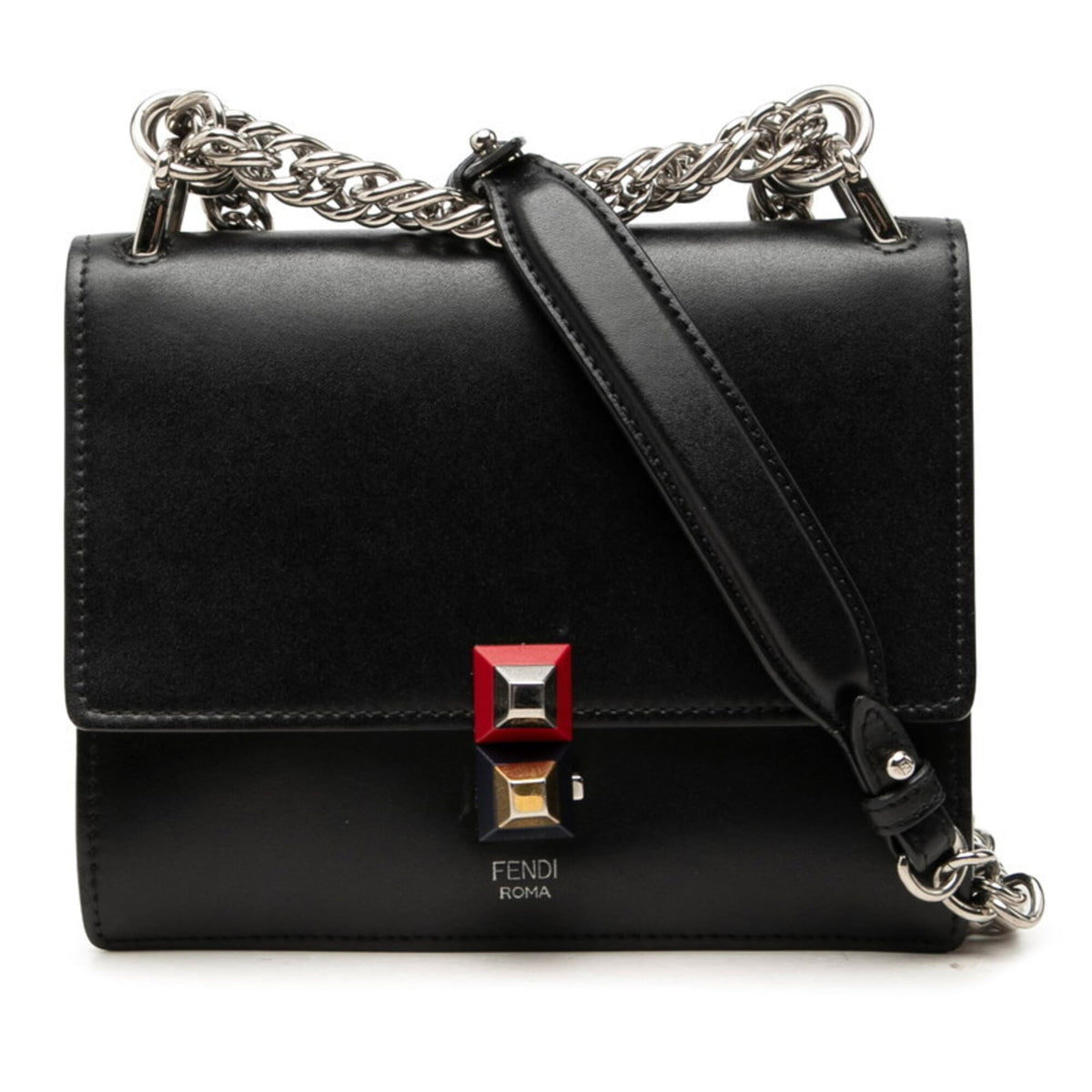 Fendi Black Leather Shoulder Bag (Pre-Owned)