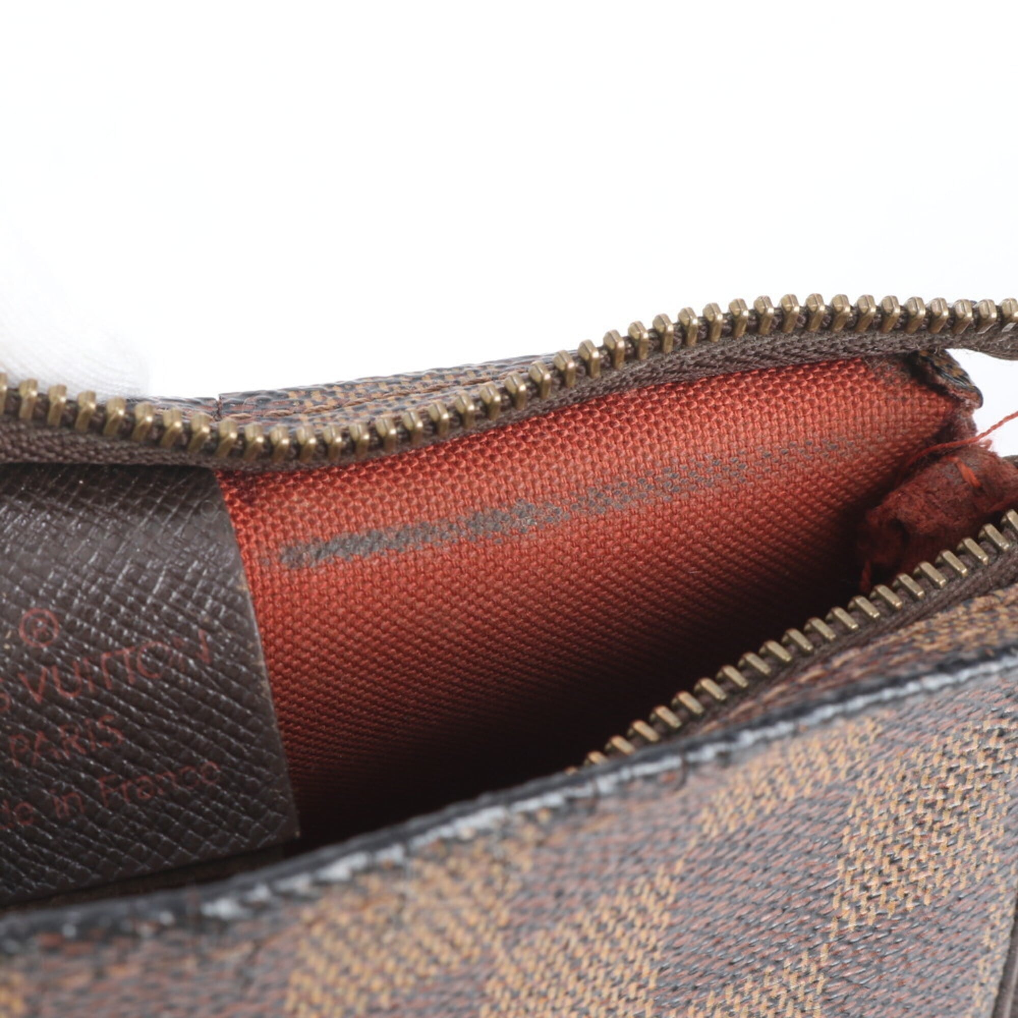 Louis Vuitton Brown Ebene Leather Coated Canvas Handbag Pouch (Pre-Owned)