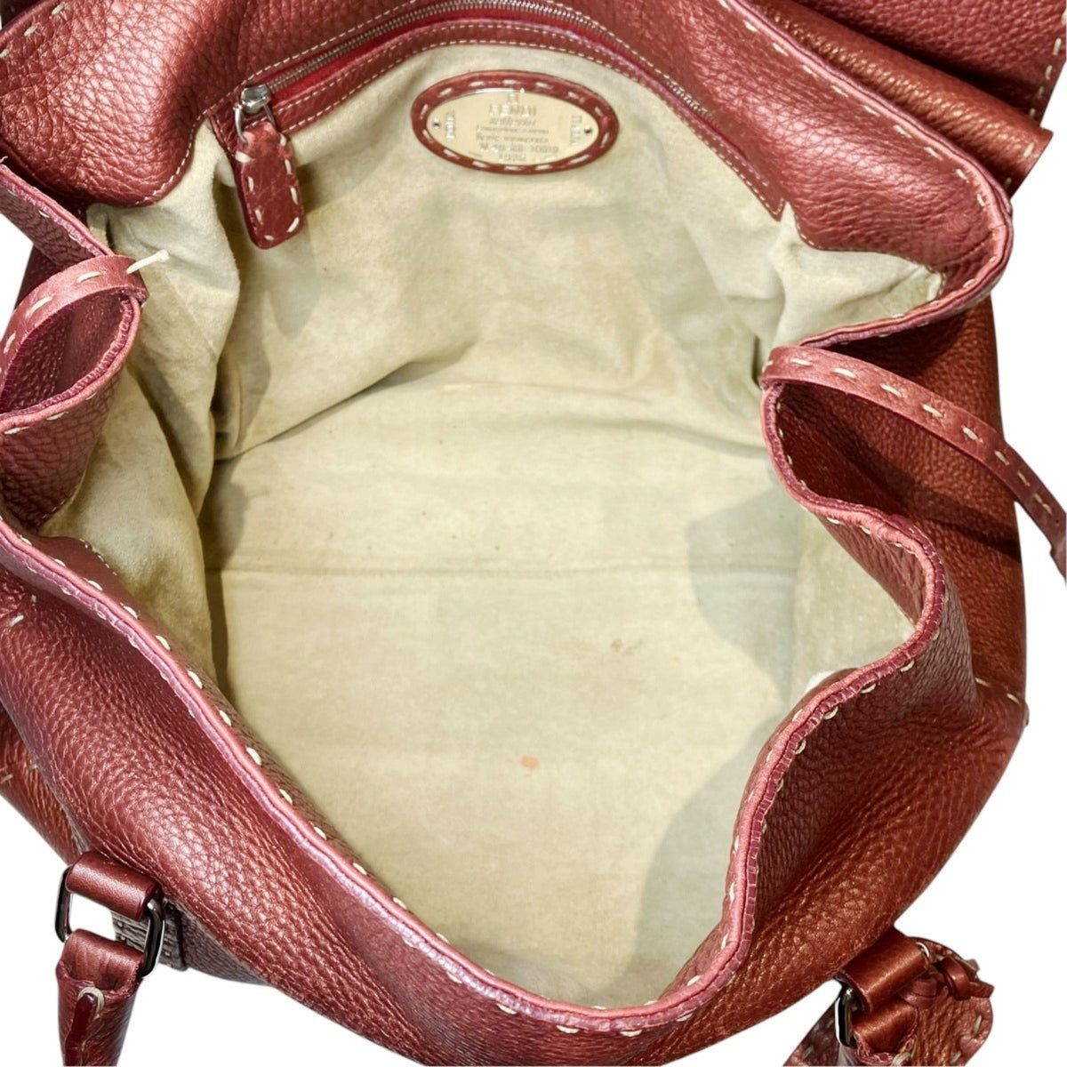 Fendi Selleria Red Color Leather Handbag (Pre-Owned)