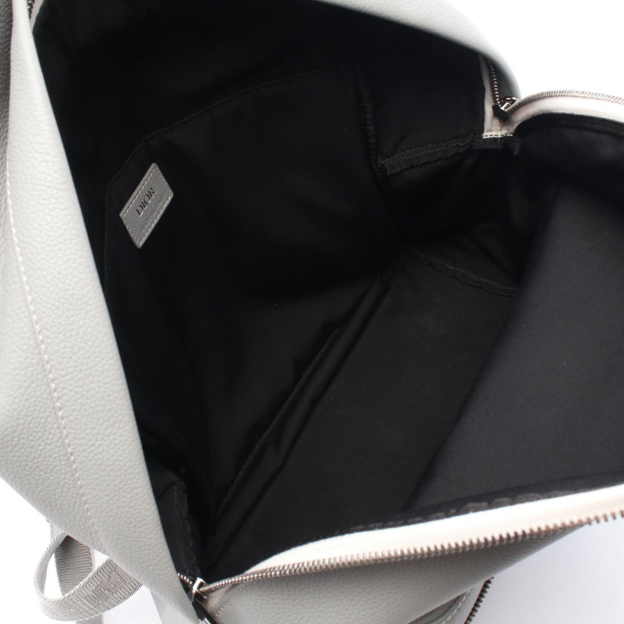 Christian Dior Gray Leather Backpack (Pre-Owned)