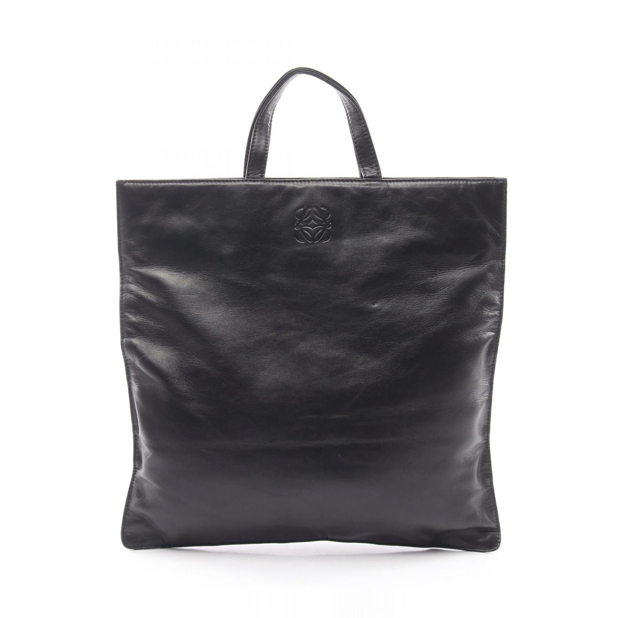 Loewe Black Leather Handbag Tote Bag (Pre-Owned)