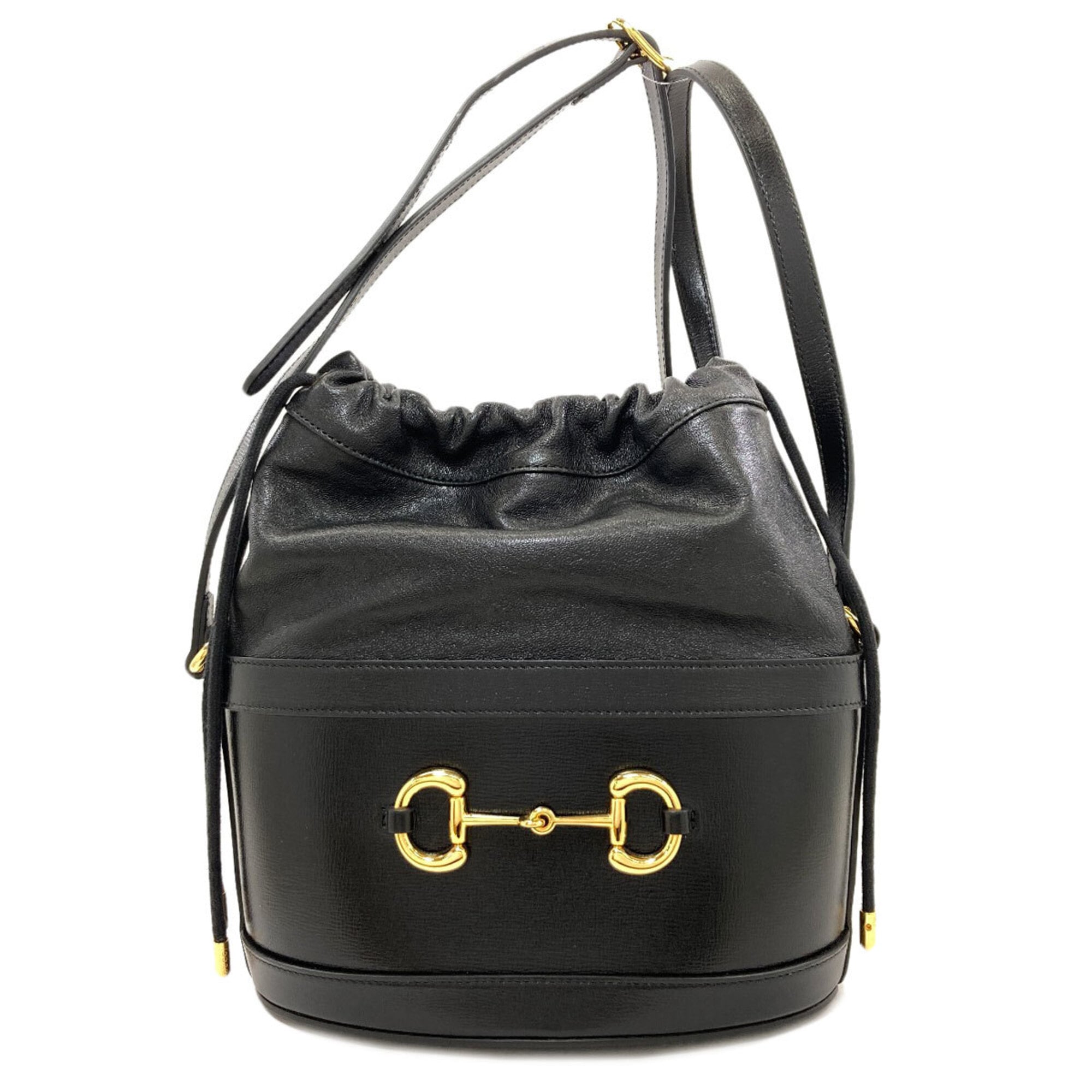Gucci Horsebit Black Leather Shoulder Bag (Pre-Owned)