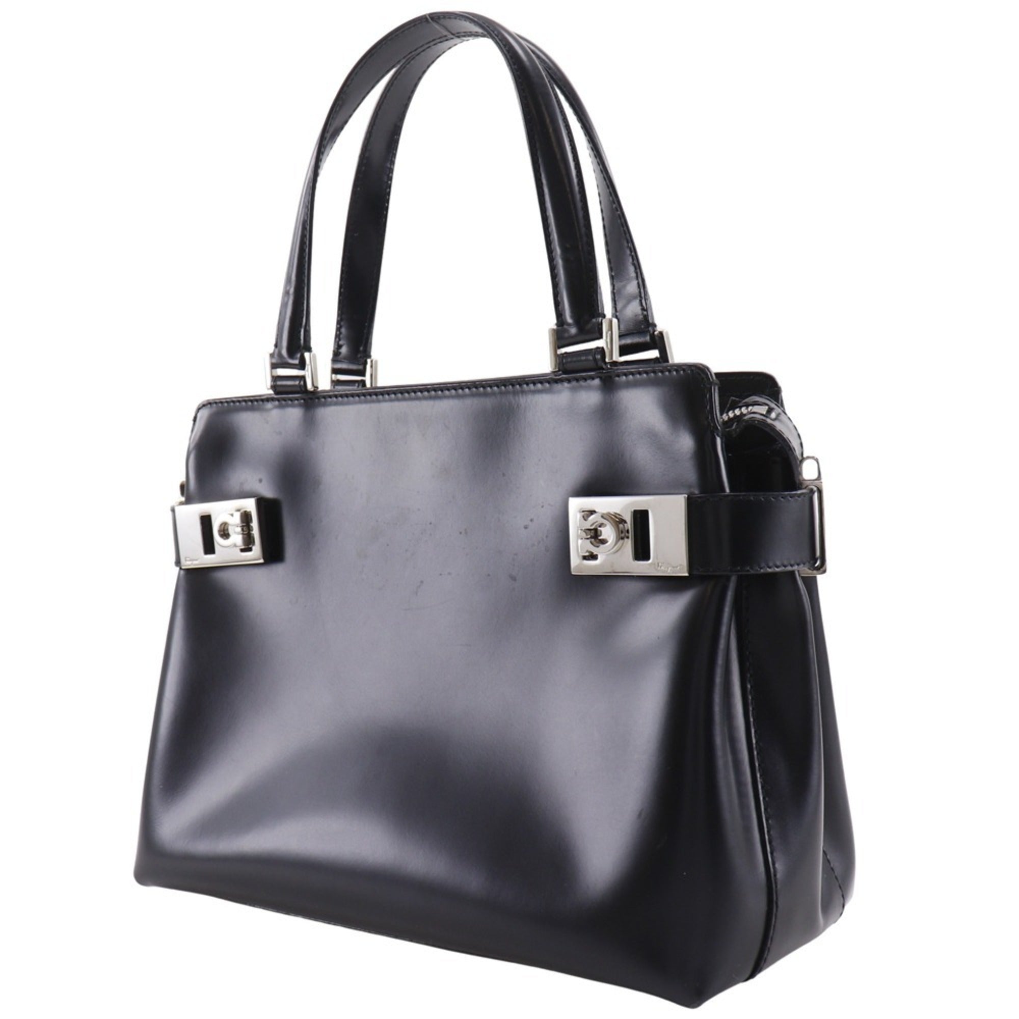 Salvatore Ferragamo Black Leather Handbag (Pre-Owned)