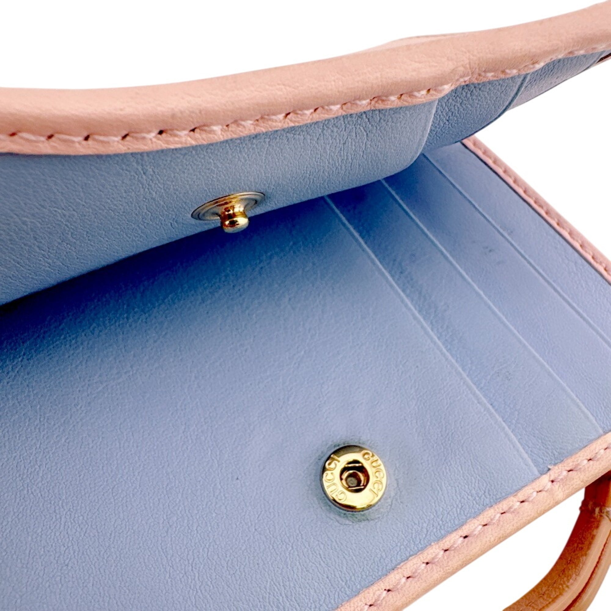 Gucci Blue Pink Leather Wallet (Bi-Fold) (Pre-Owned)