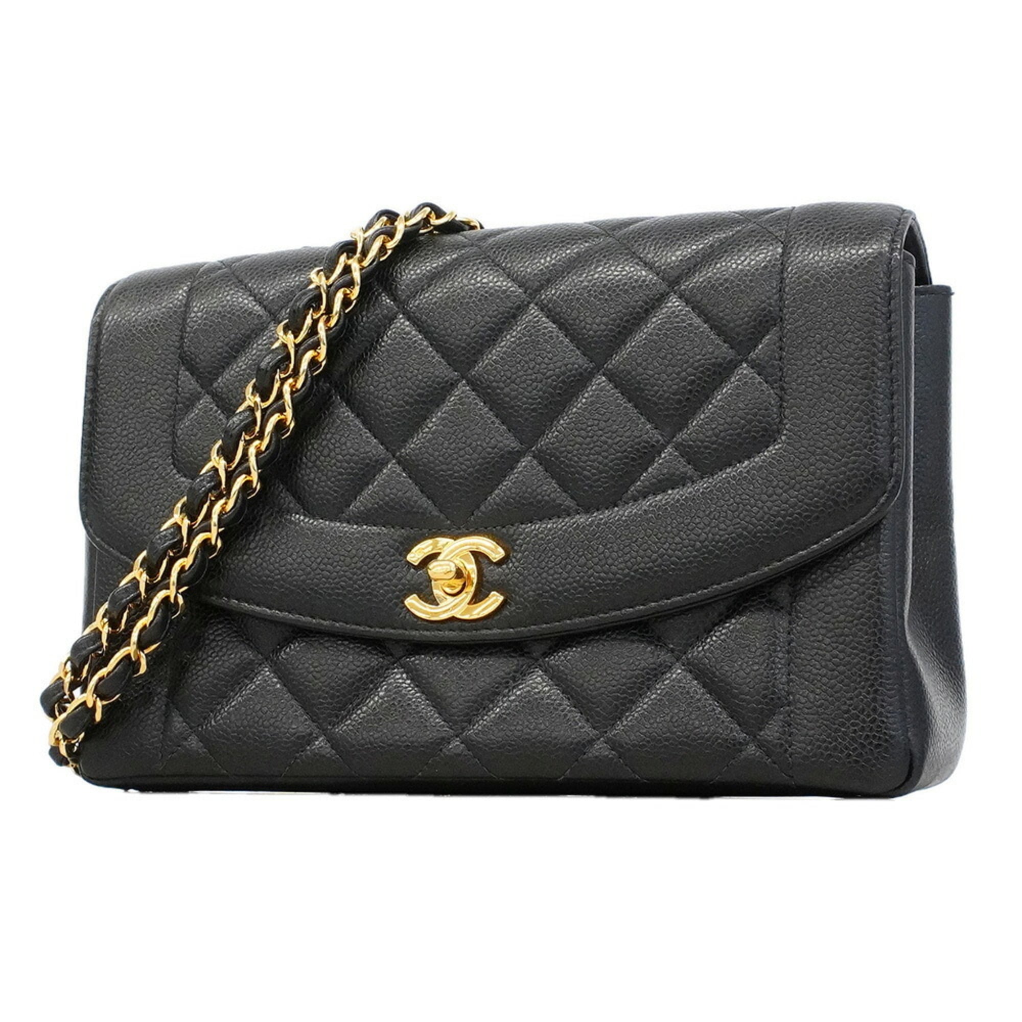 Chanel Black Grained Calfskin Shoulder Bag (Pre-Owned)
