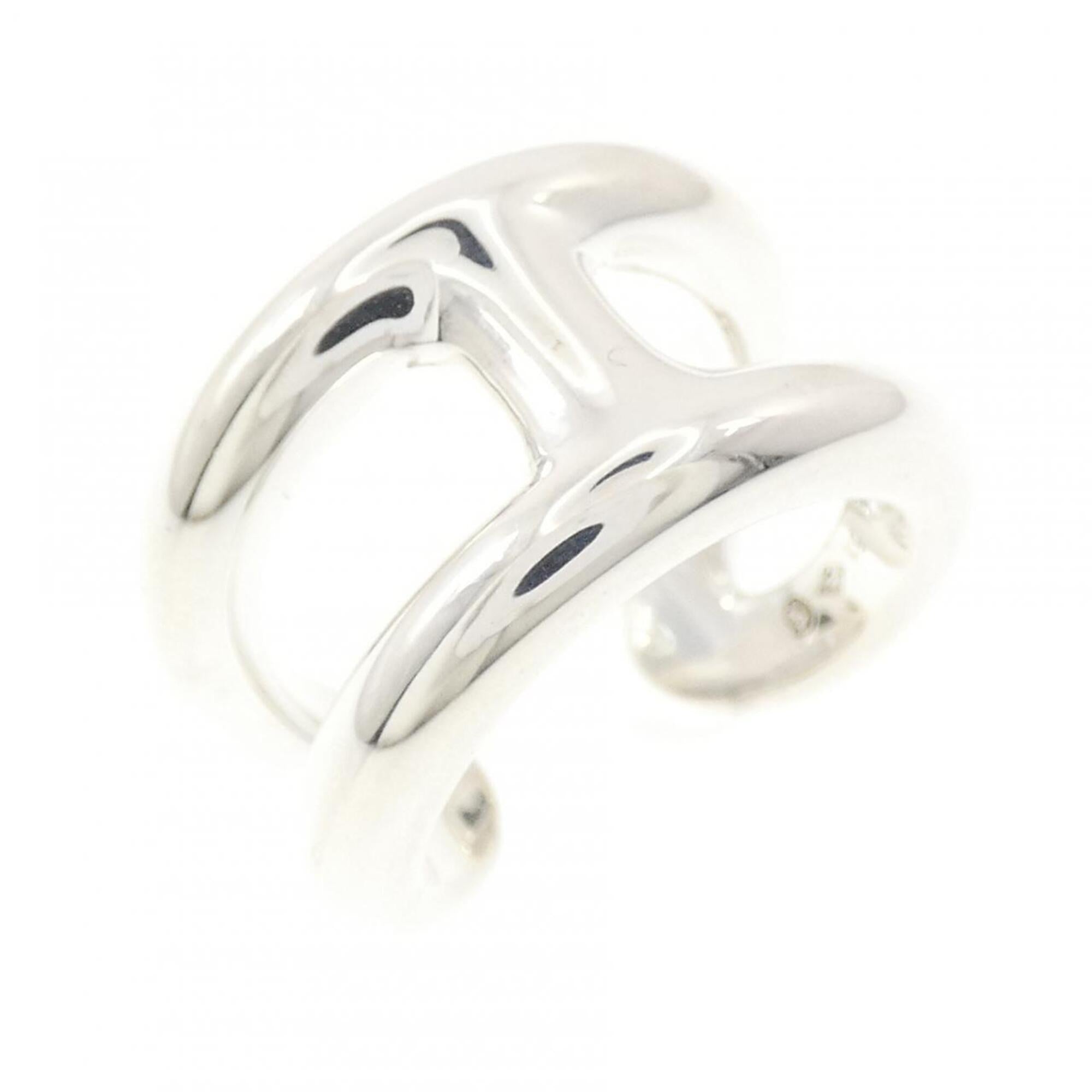 Hermes Silver Silver 925 Band Ring (Pre-Owned)