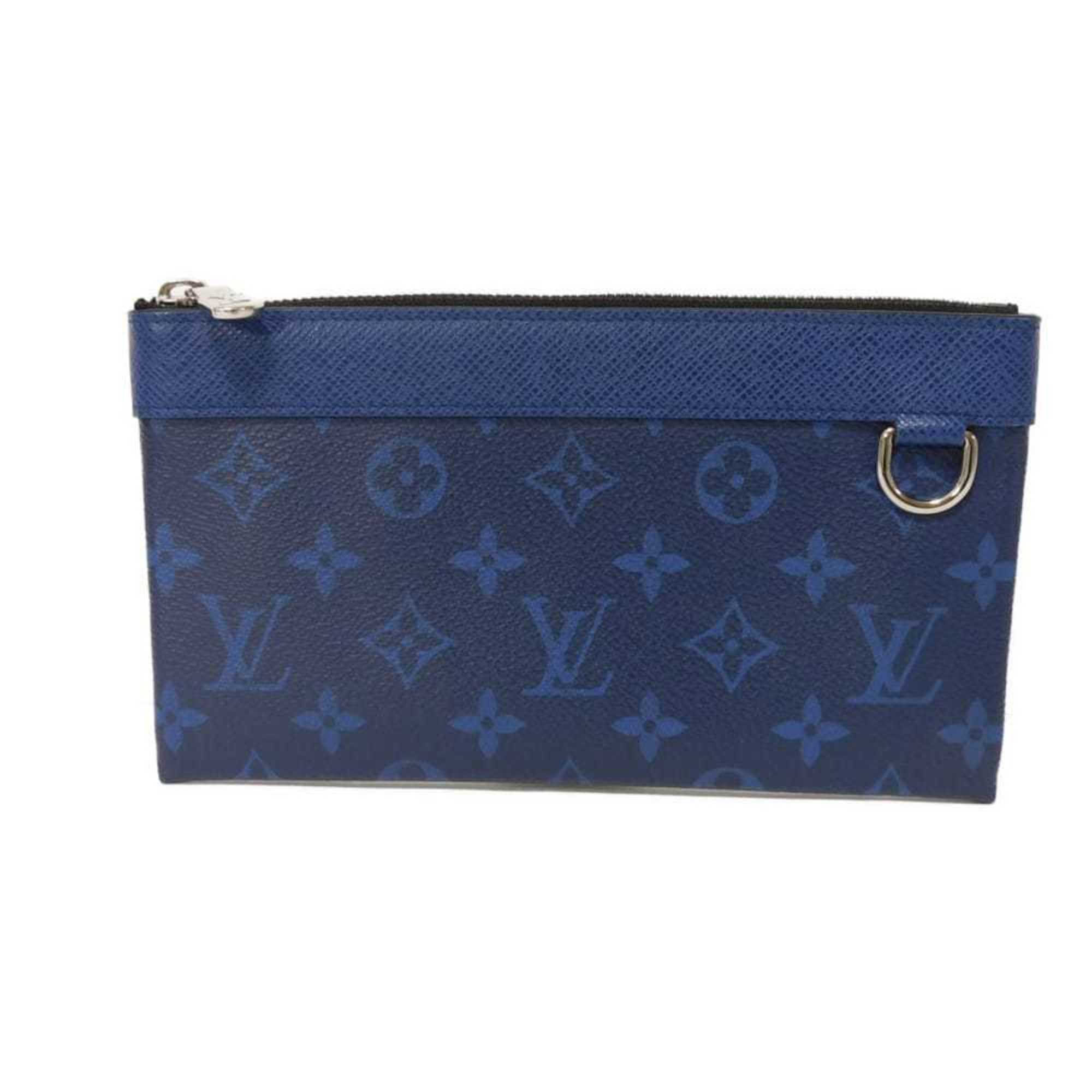 Louis Vuitton Blue Cobalt Monogram Monogram Cobalt Taiga Leather Leather Canvas Monogram Pochette Pouch (Pre-Owned)