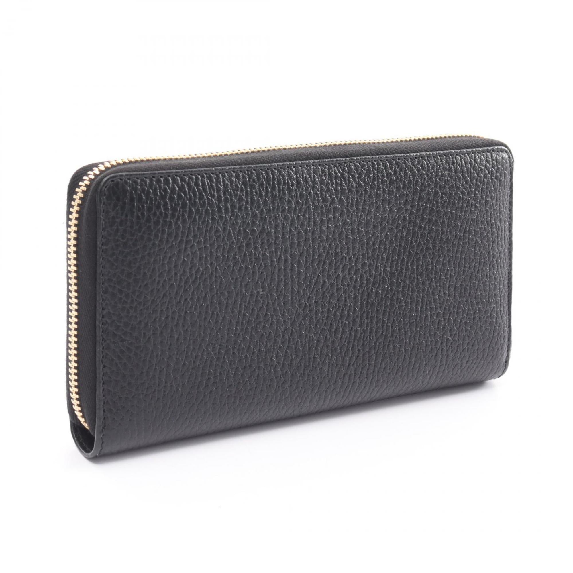 Gucci Black Leather Long Wallet (Bi-Fold) (Pre-Owned)