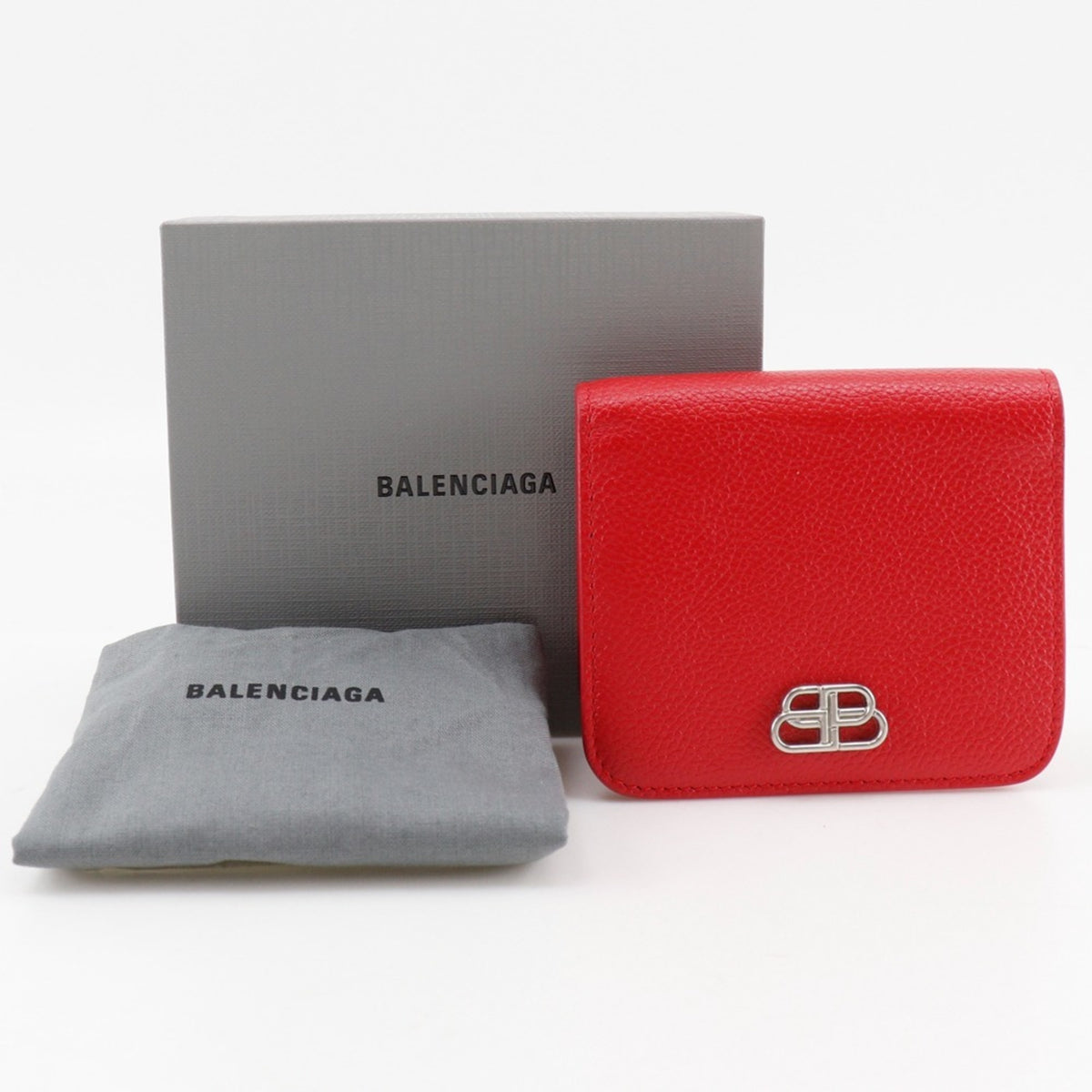 Balenciaga Red Color Leather Wallet (Bi-Fold) (Pre-Owned)