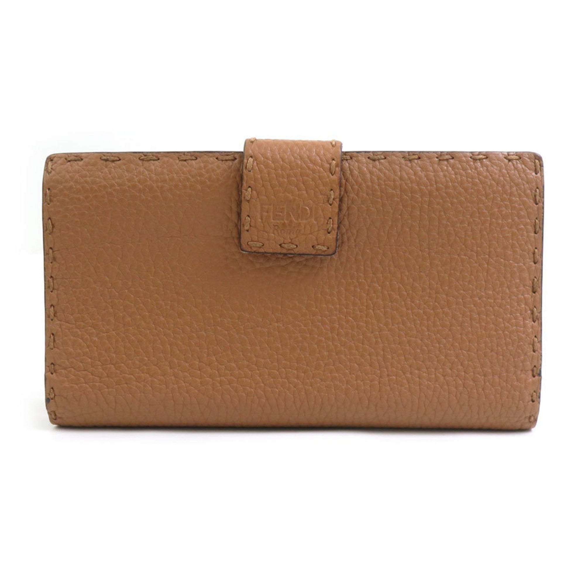 Fendi Brown Leather Long Wallet (Bi-Fold) (Pre-Owned)