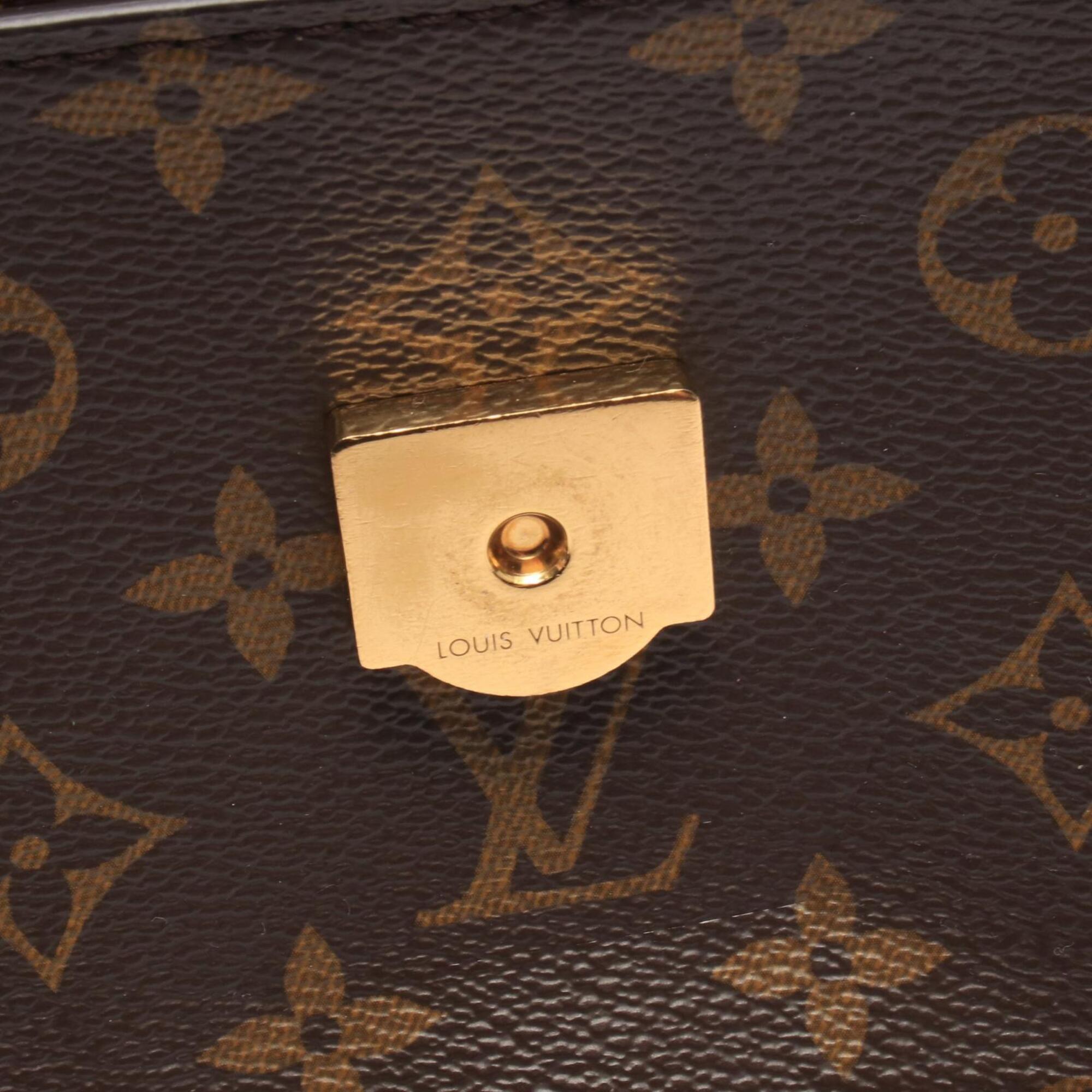 Louis Vuitton Black Brown Monogram Leather Handbag Shoulder Bag (Pre-Owned)