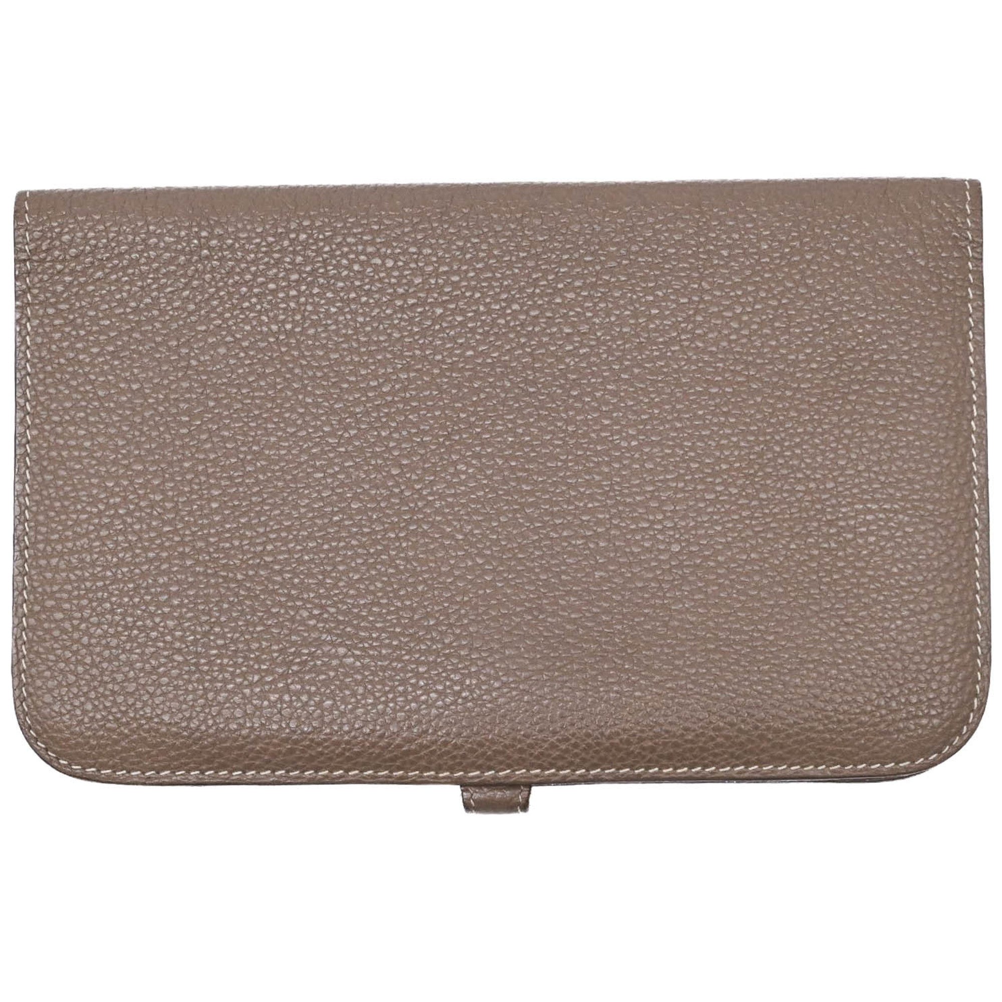Hermes Dogon Duo Etoupe Gray Grayish Togo Leather Long Wallet (Bi-Fold) (Pre-Owned)
