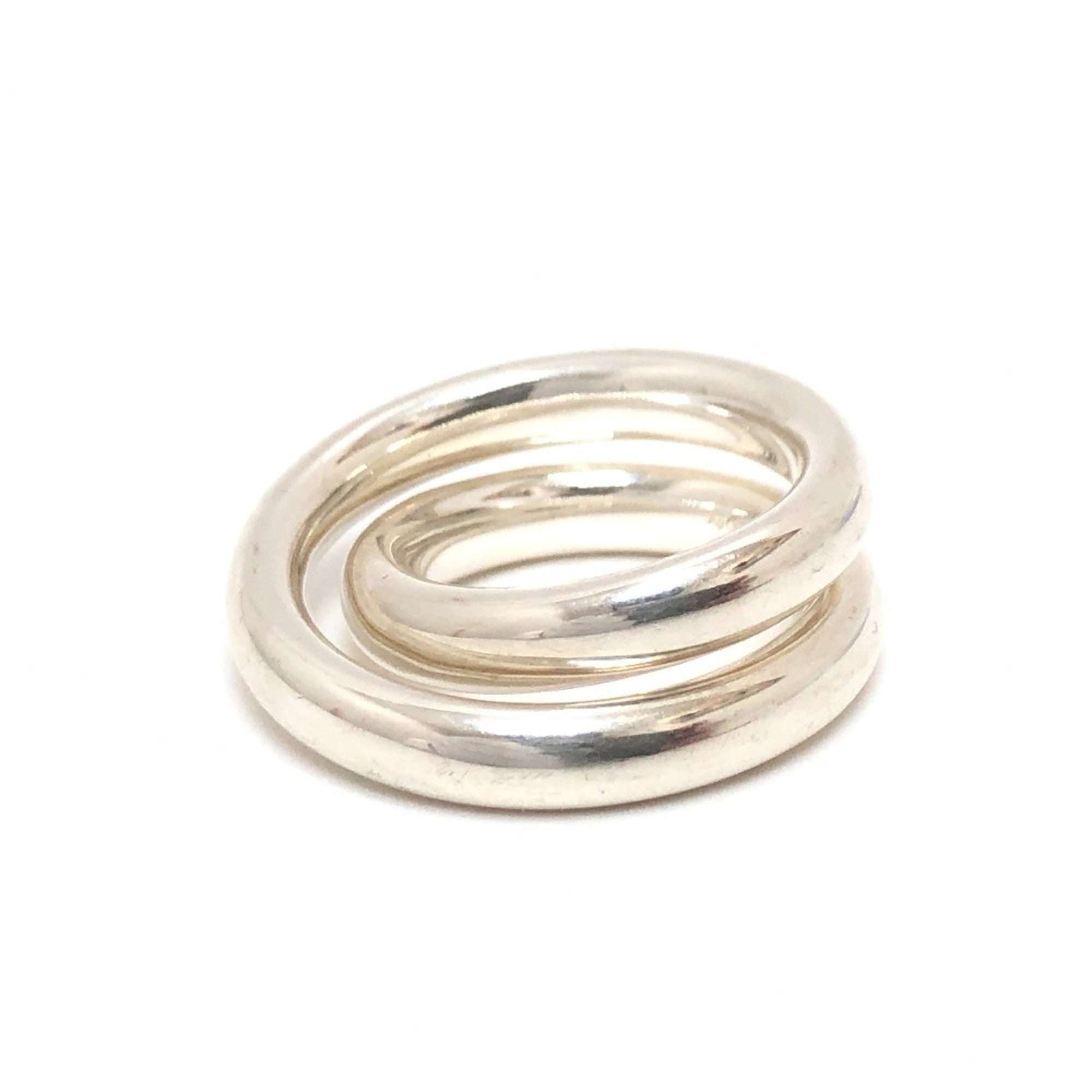 Hermes Silver Silver 925 Band Ring (Pre-Owned)