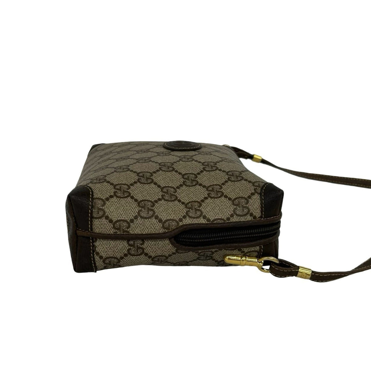 Gucci Brown Leather Pvc Pochette Shoulder Bag (Pre-Owned)