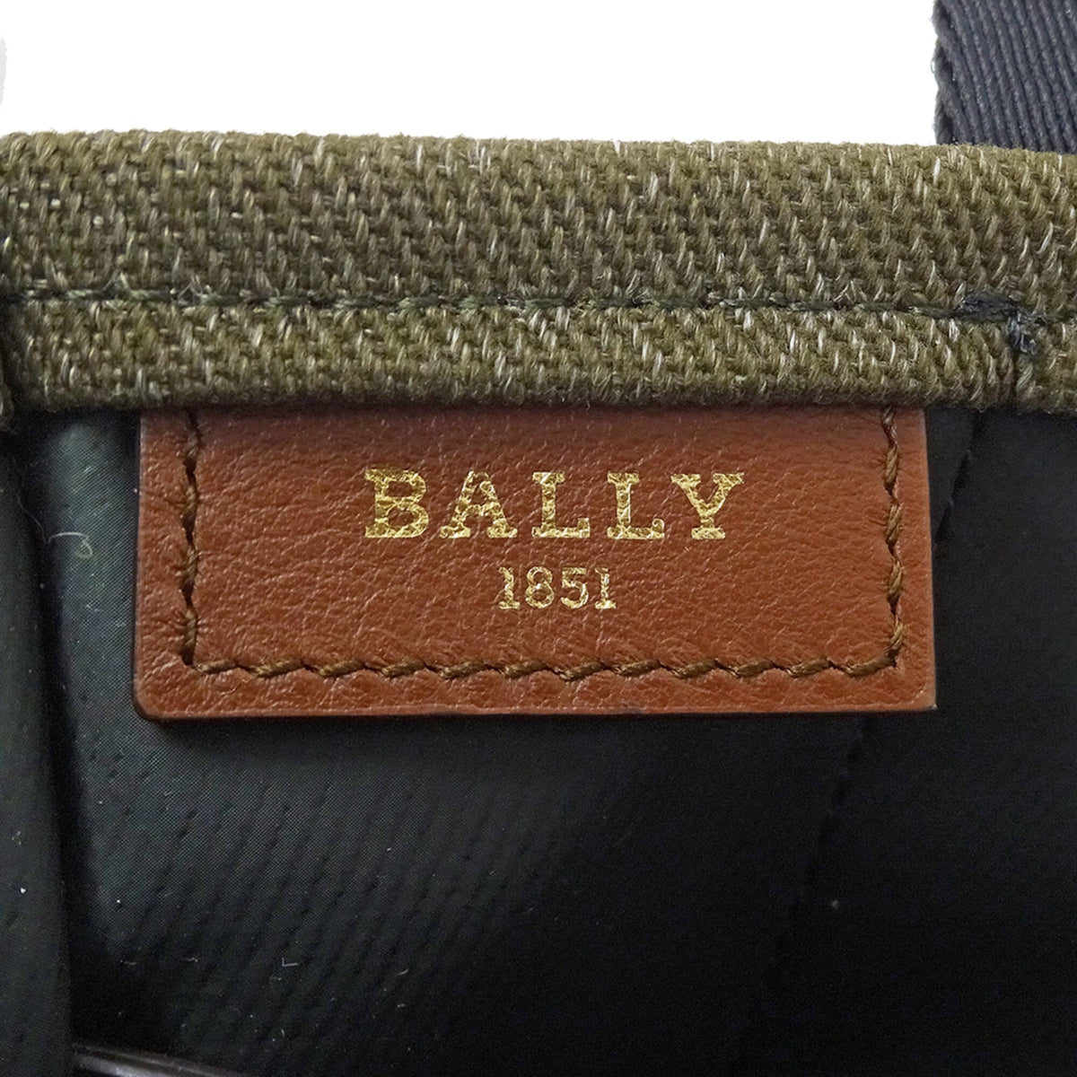 Bally Khaki Canvas Handbag Tote Bag (Pre-Owned)