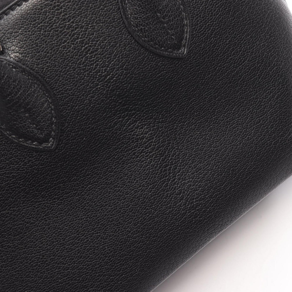 Hermes Black Chevre Leather Leather Handbag (Pre-Owned)