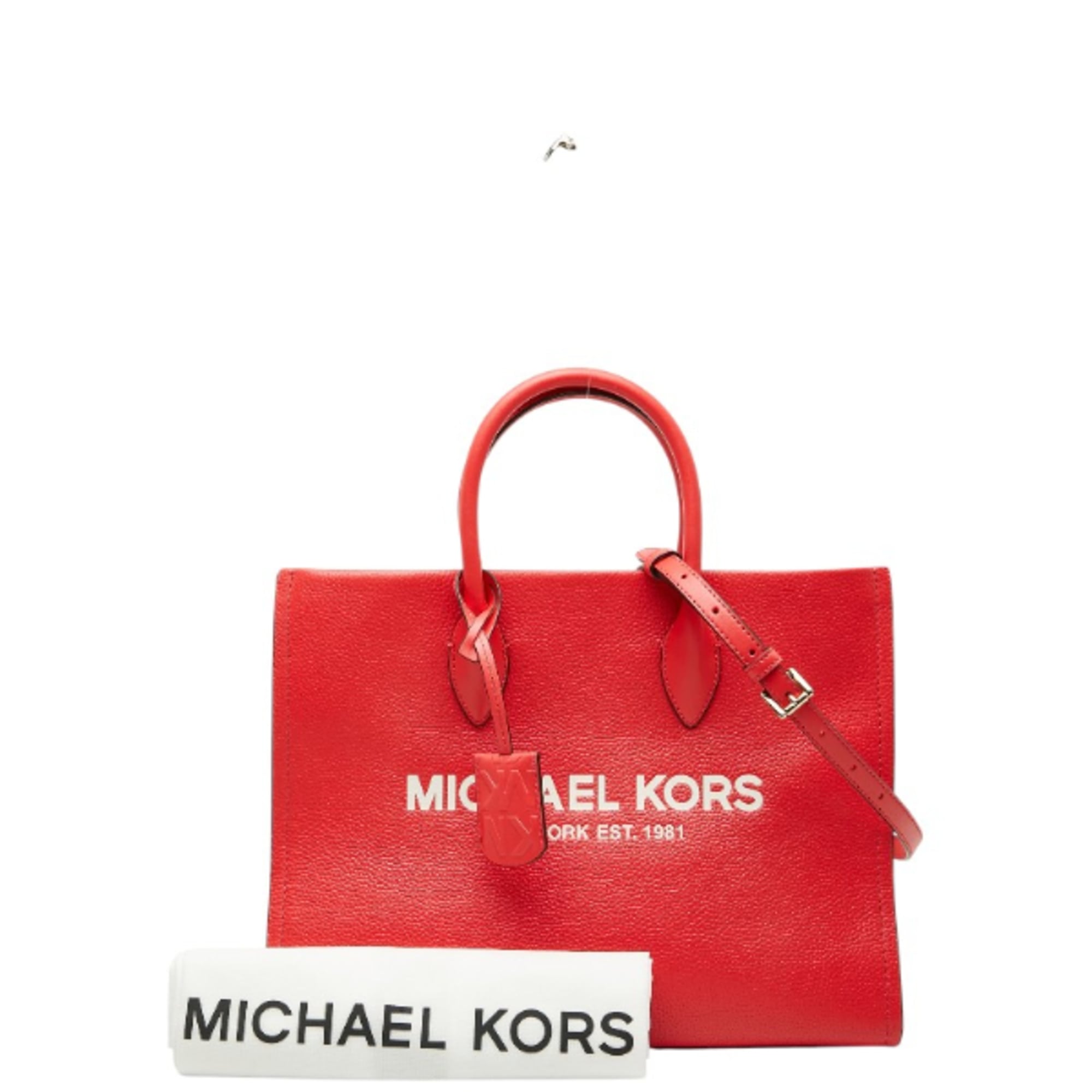 Michael Kors Red Color Leather Handbag Shoulder Bag Tote Bag (Pre-Owned)