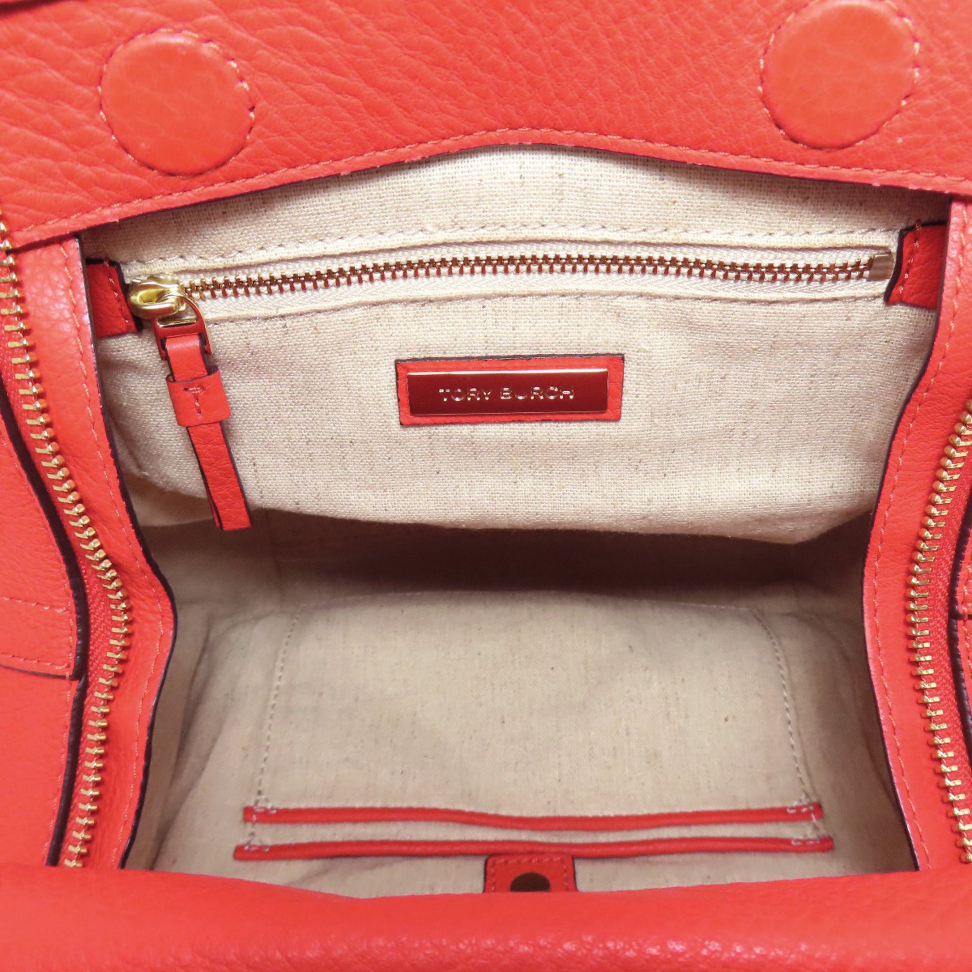 Tory Burch Red Color Leather Handbag (Pre-Owned)