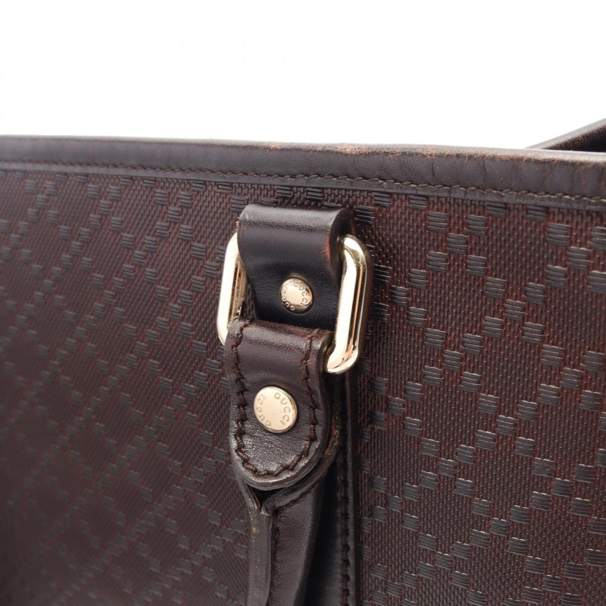 Gucci Brown Coated Canvas Leather Handbag Tote Bag (Pre-Owned)