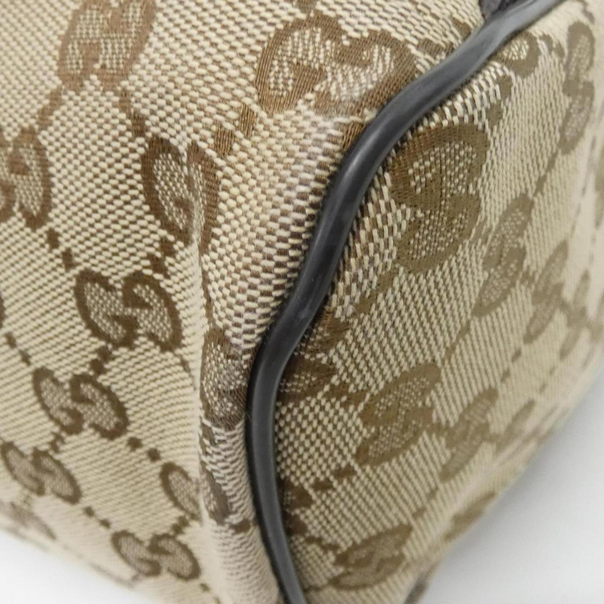 Gucci Beige Brown Gg Canvas Backpack (Pre-Owned)