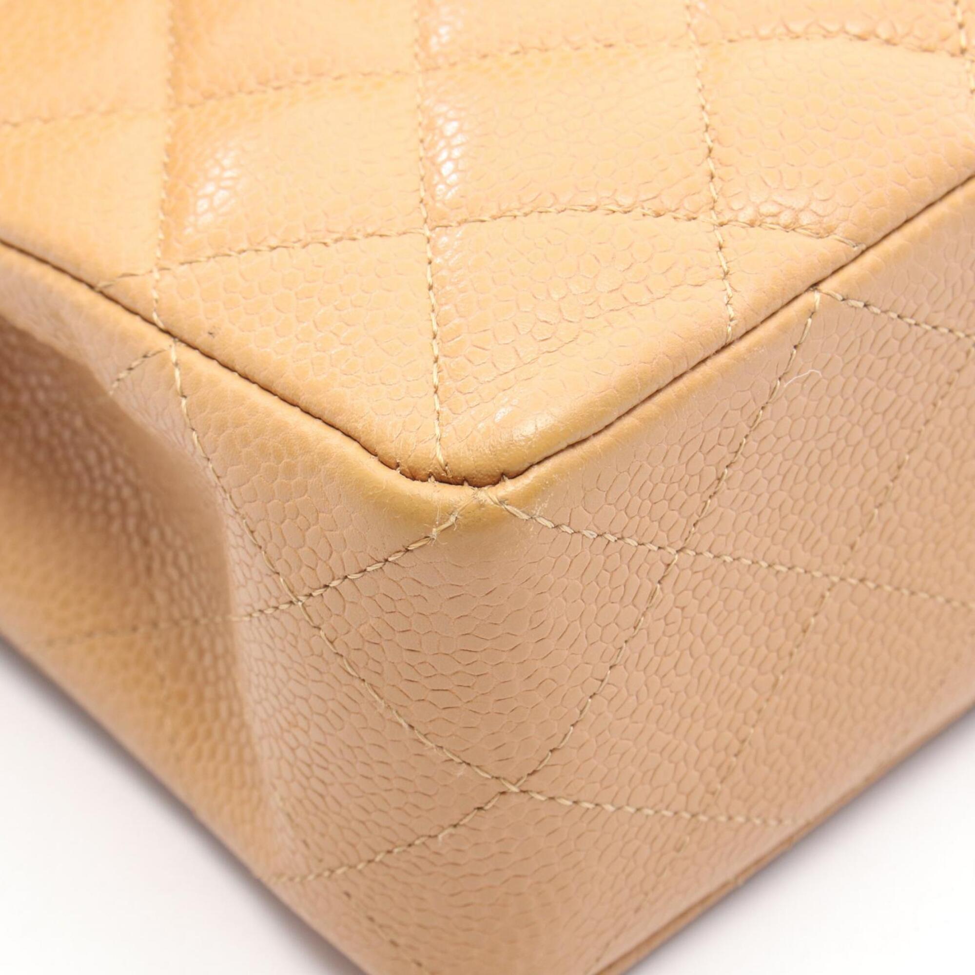 Chanel Beige Grained Calfskin Handbag Shoulder Bag (Pre-Owned)