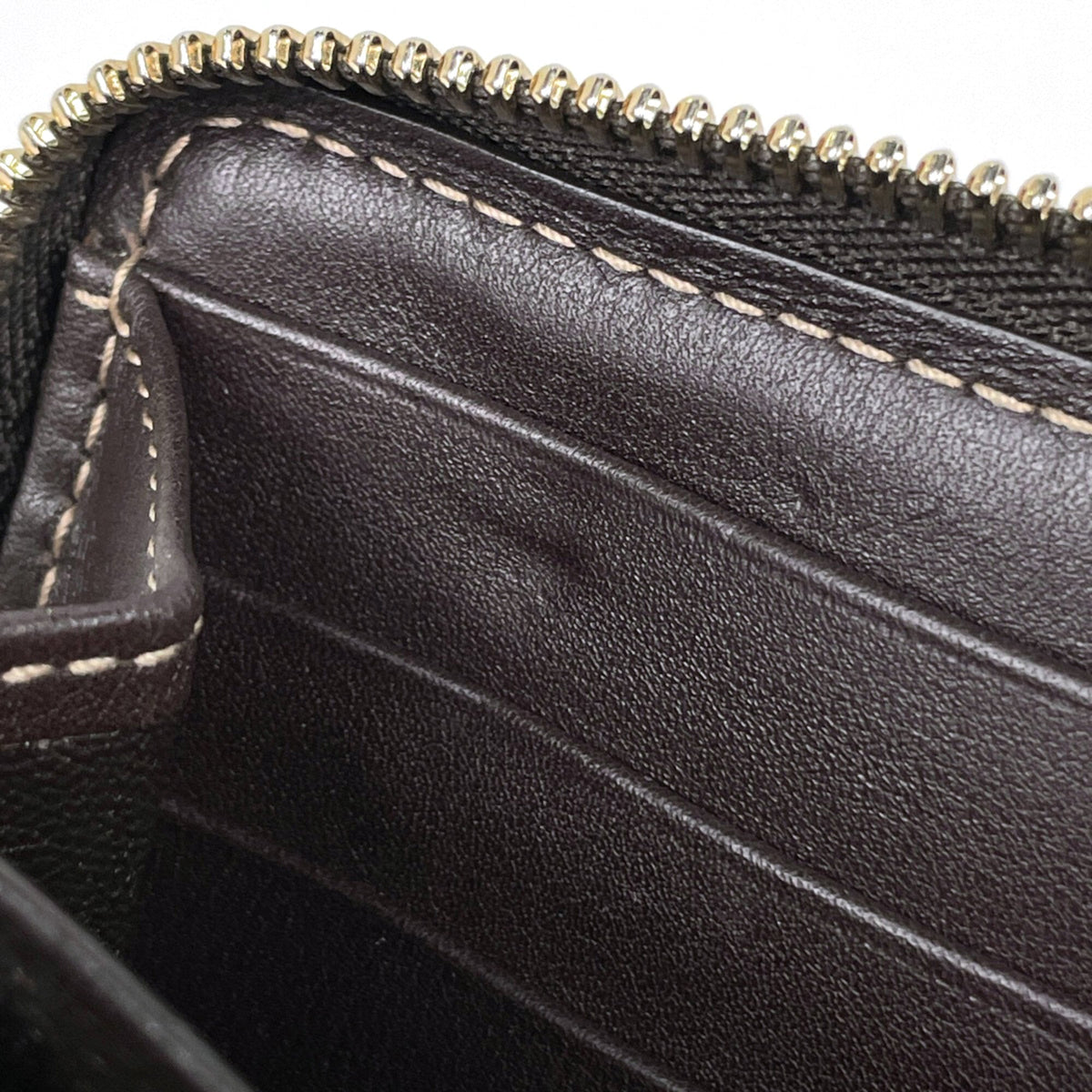 Gucci Brown Gg Canvas Leather Long Wallet (Bi-Fold) (Pre-Owned)