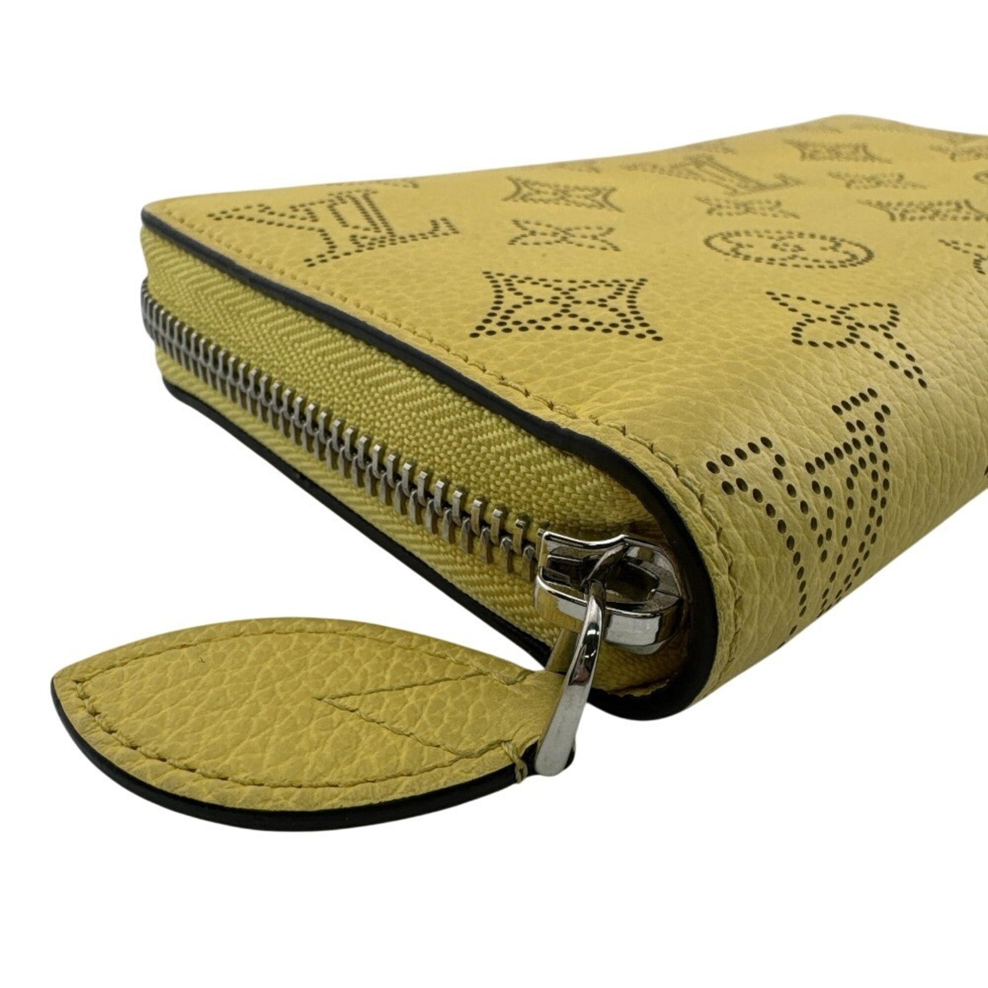 Louis Vuitton Mahina Yellow Leather Long Wallet (Bi-Fold) (Pre-Owned)