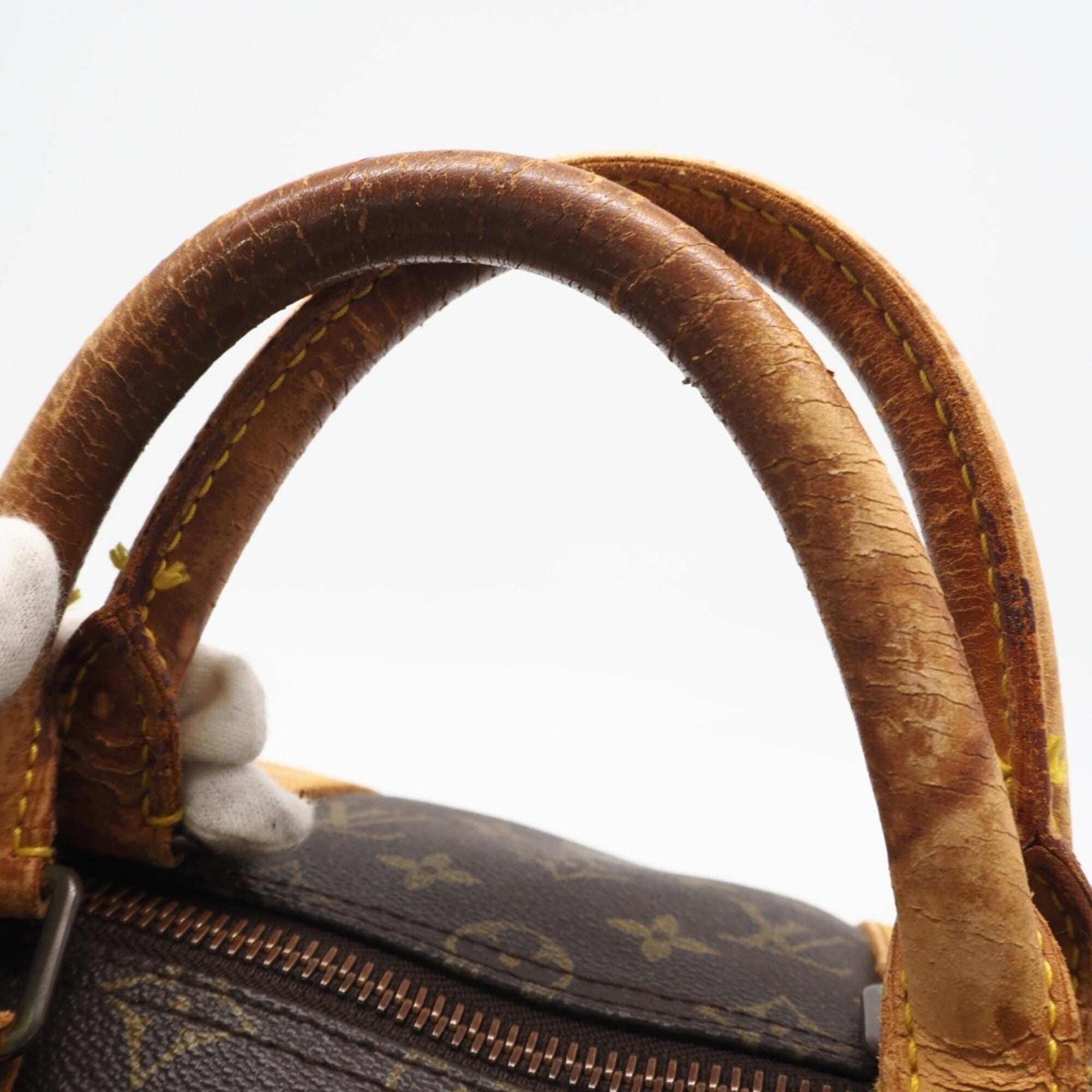 Louis Vuitton Brown Coated Canvas Leather Boston Bag (Pre-Owned)