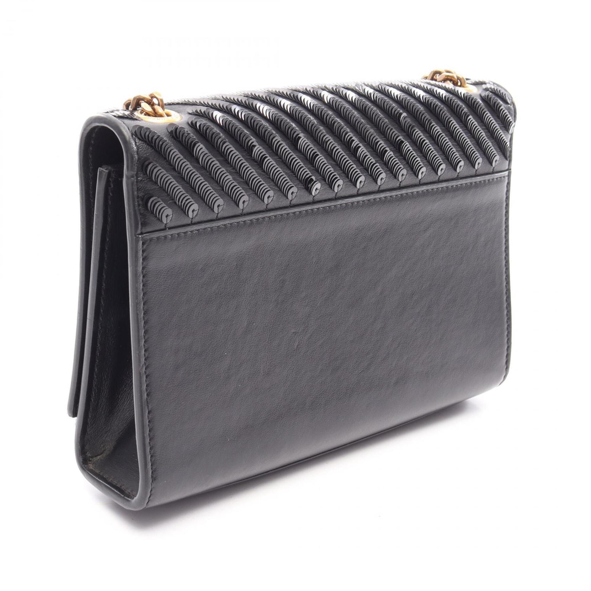 Yves Saint Laurent Black Leather Handbag Shoulder Bag (Pre-Owned)