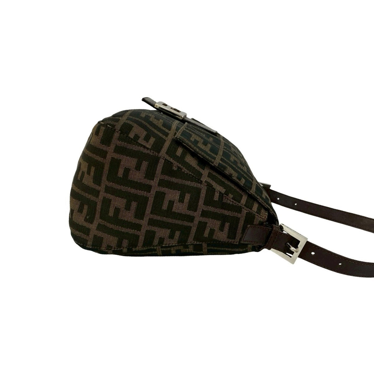 Fendi Brown Canvas Leather Handbag Shoulder Bag (Pre-Owned)