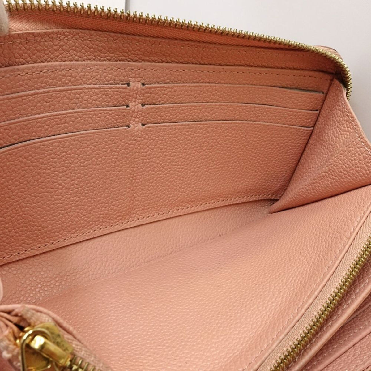 Louis Vuitton Monogram Empreinte Beige Leather Long Wallet (Bi-Fold) (Pre-Owned)