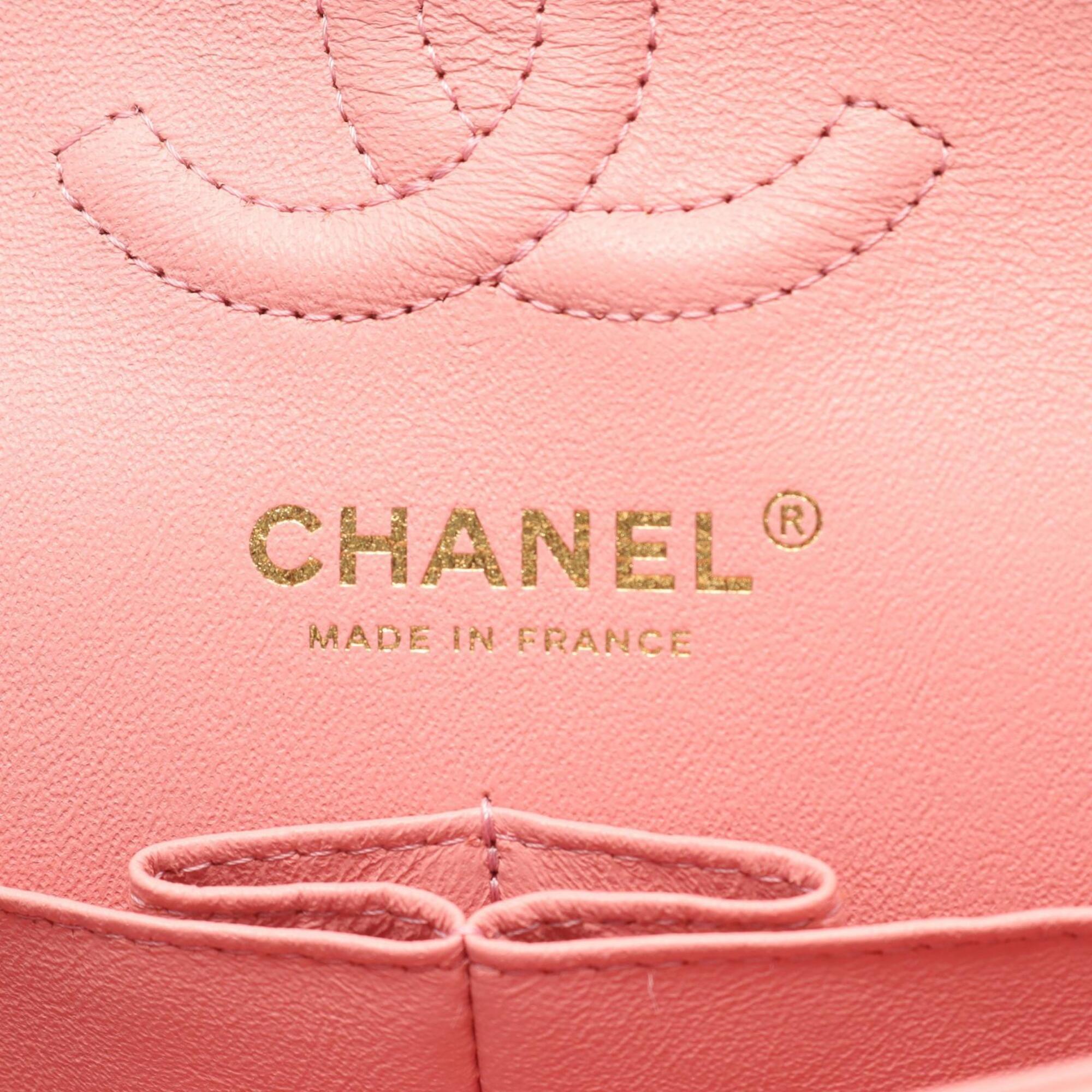 Chanel Pink Grained Calfskin Handbag Shoulder Bag (Pre-Owned)